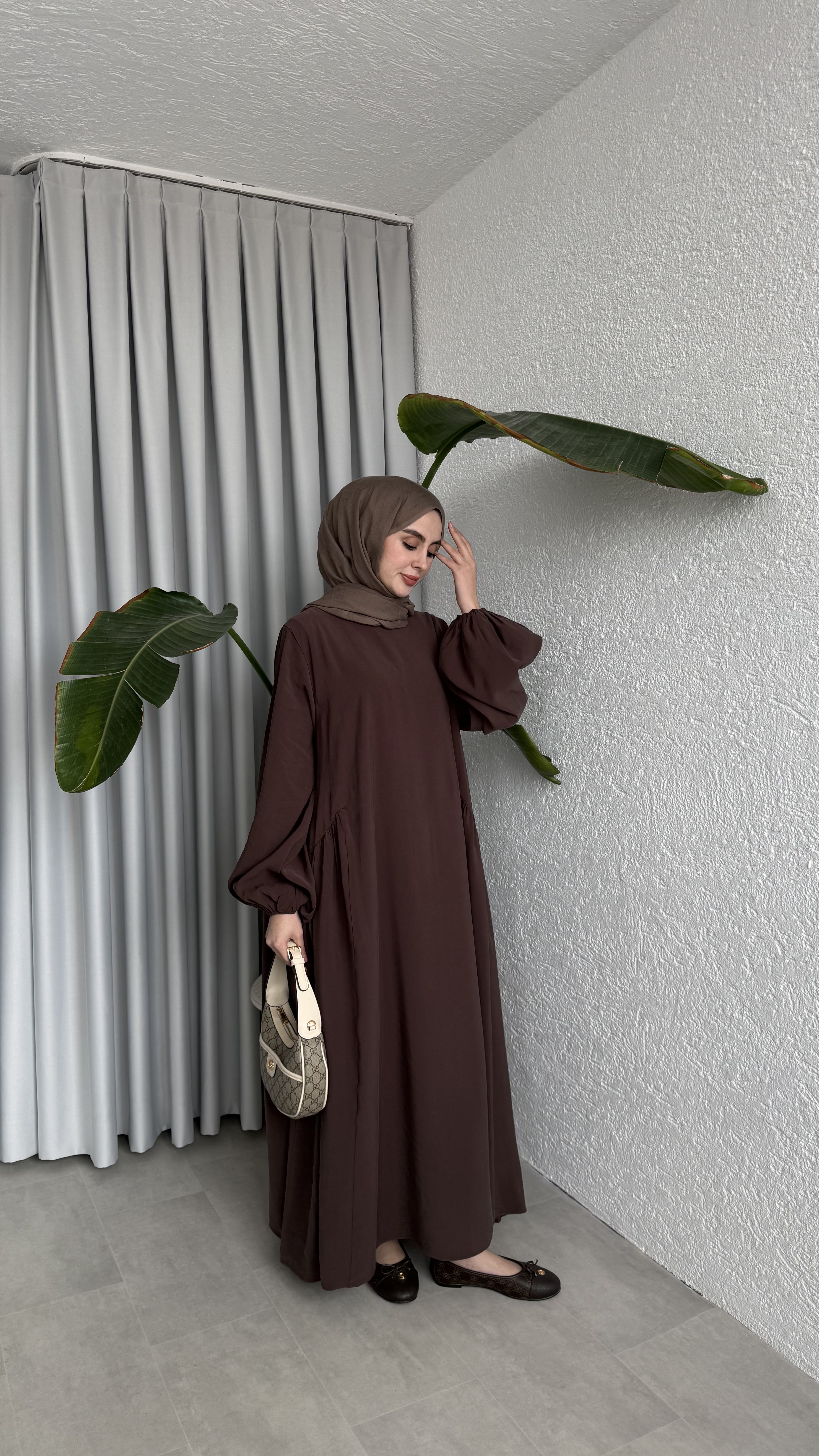 LOTUS CUPRA ELBİSE - KAHVE 