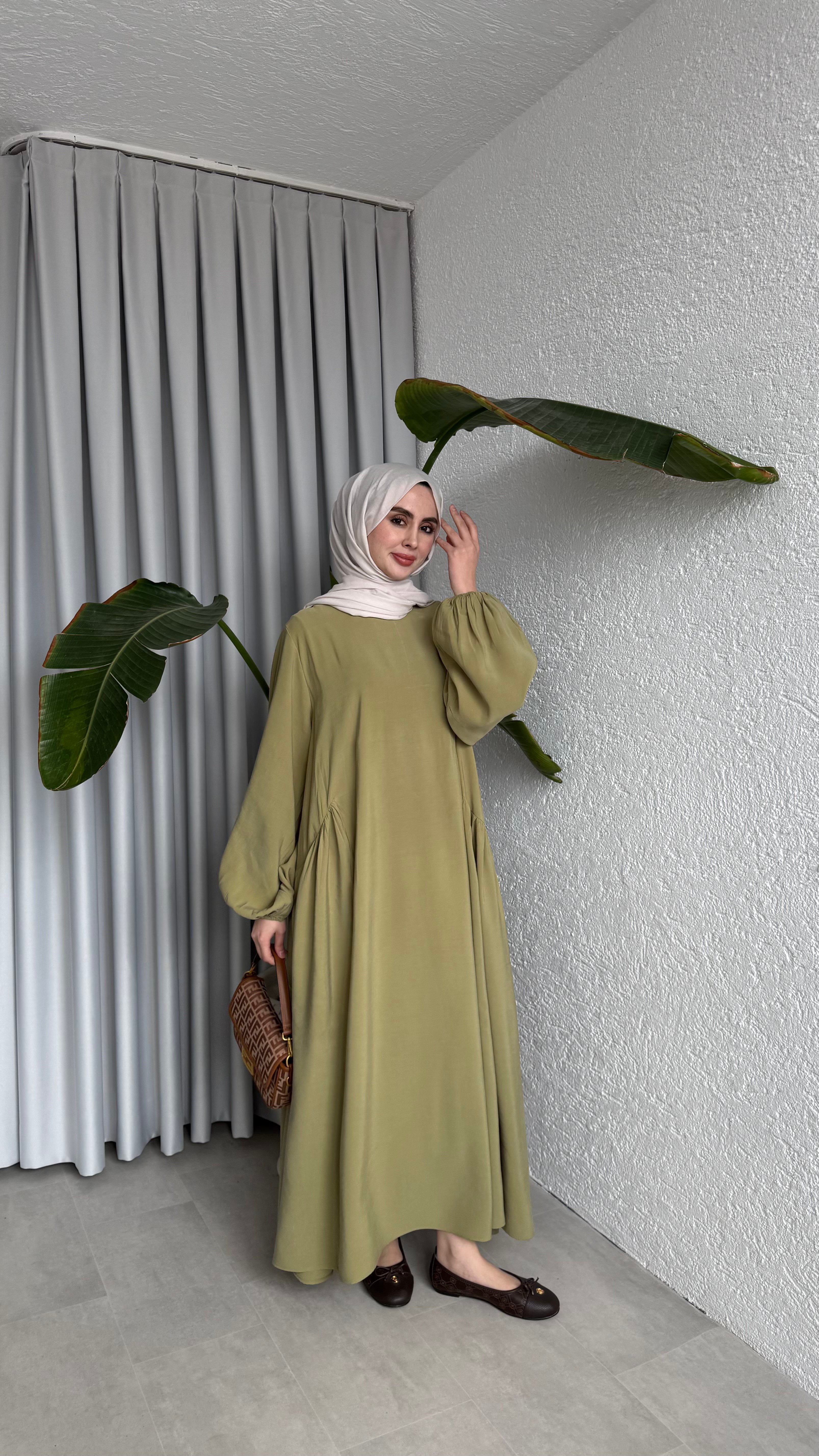 LOTUS CUPRA ELBİSE - SOFT YEŞİL