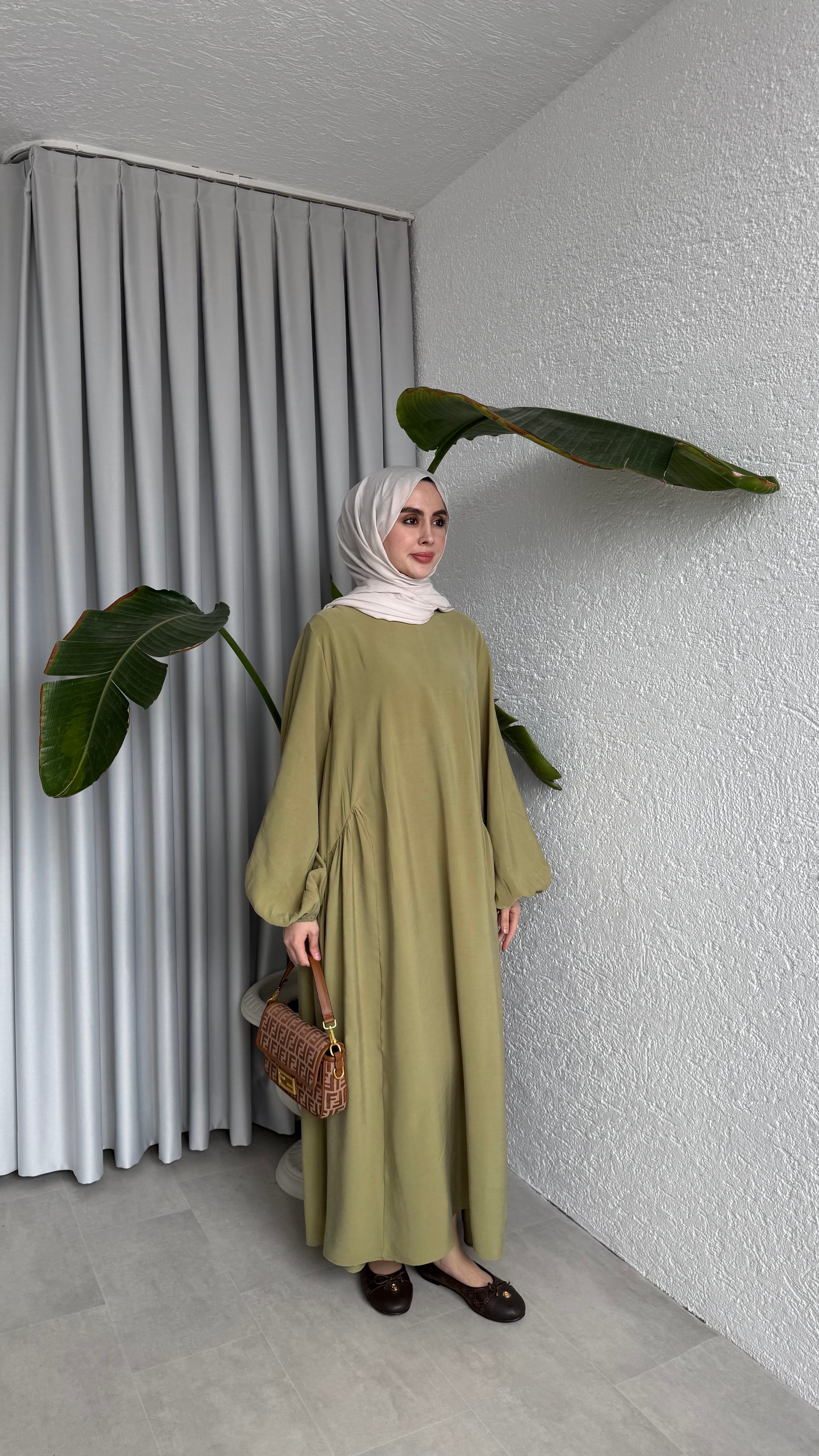 LOTUS CUPRA ELBİSE - SOFT YEŞİL