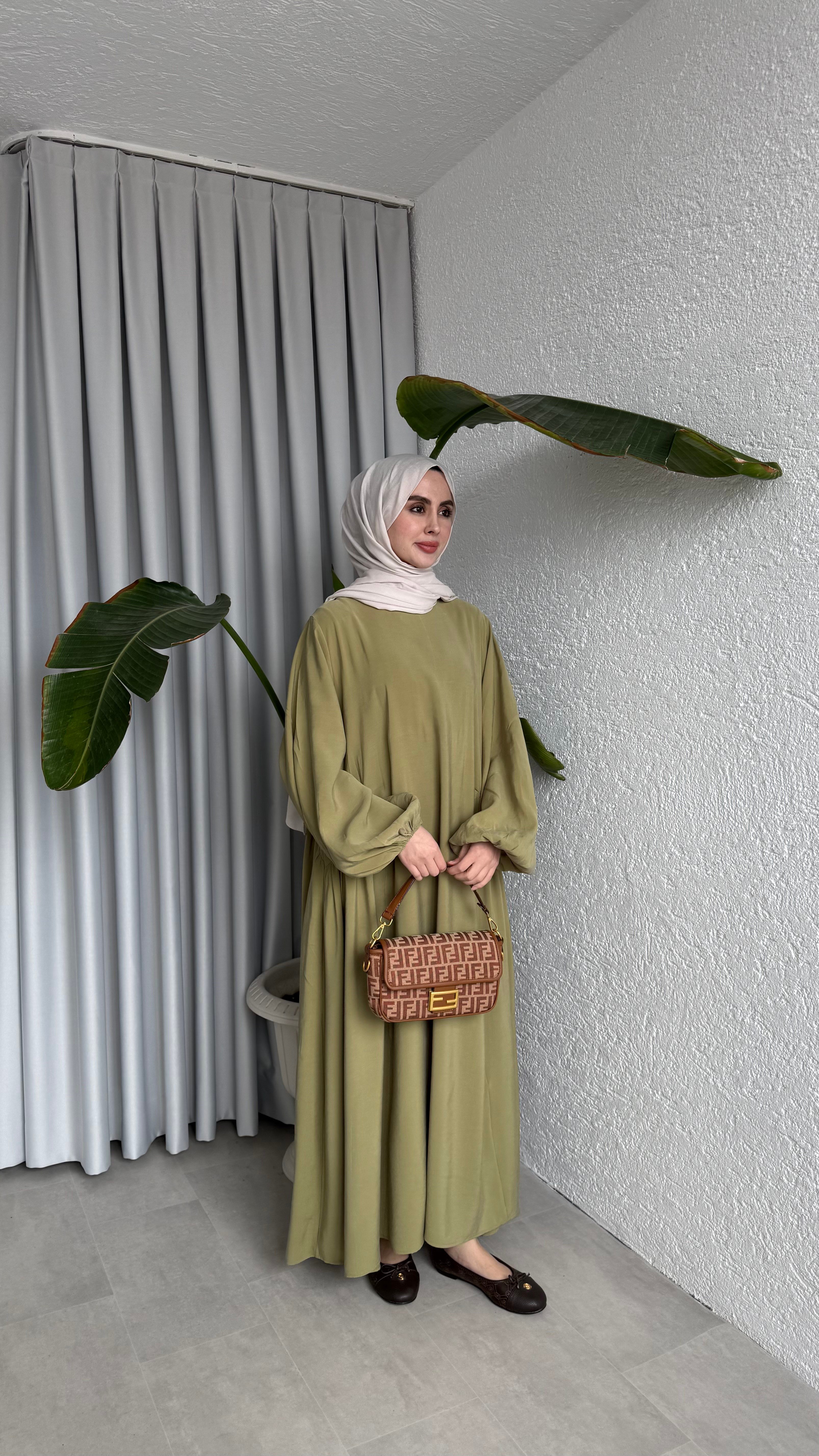 LOTUS CUPRA ELBİSE - SOFT YEŞİL