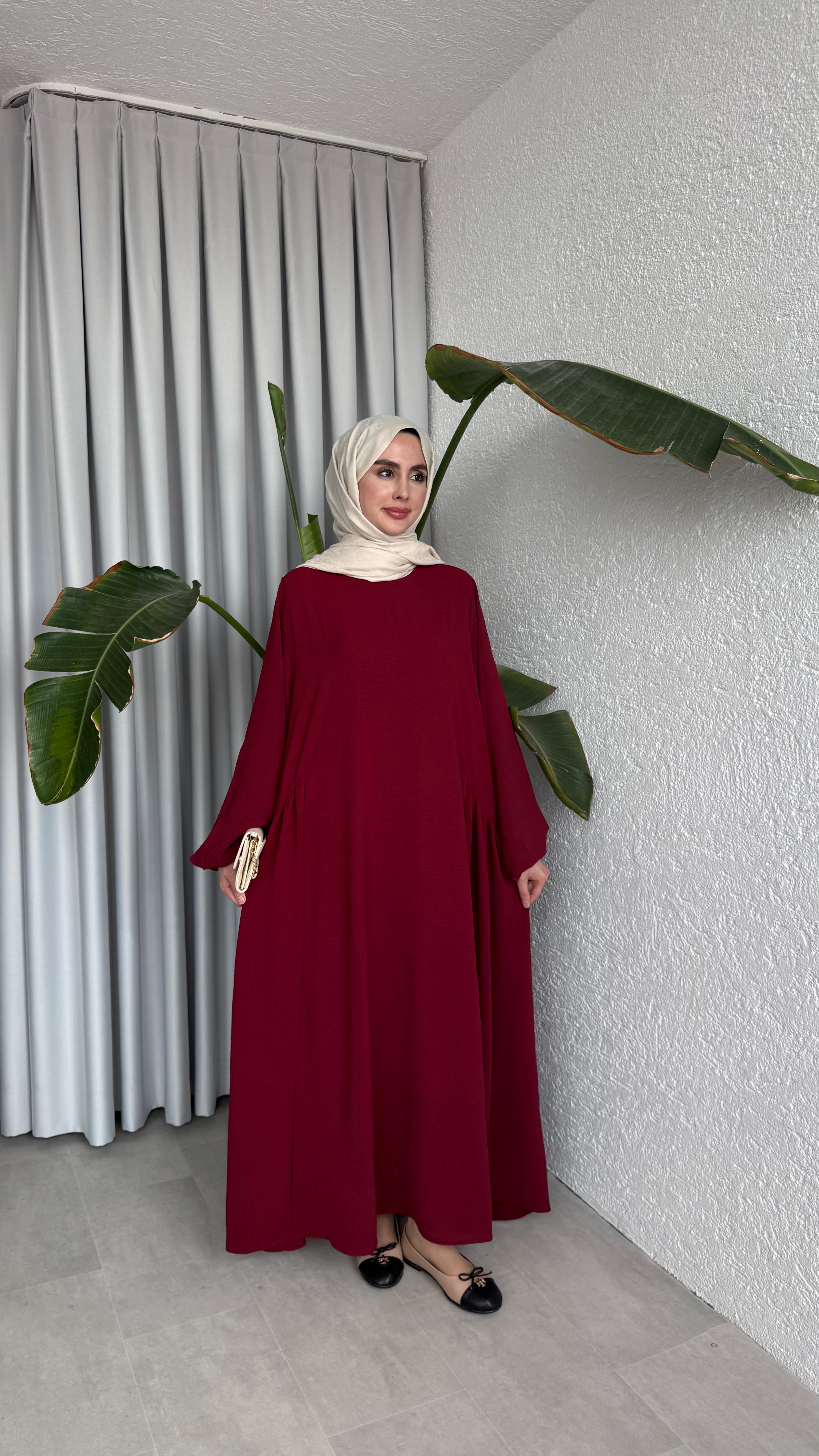 LOTUS ELBİSE BORDO