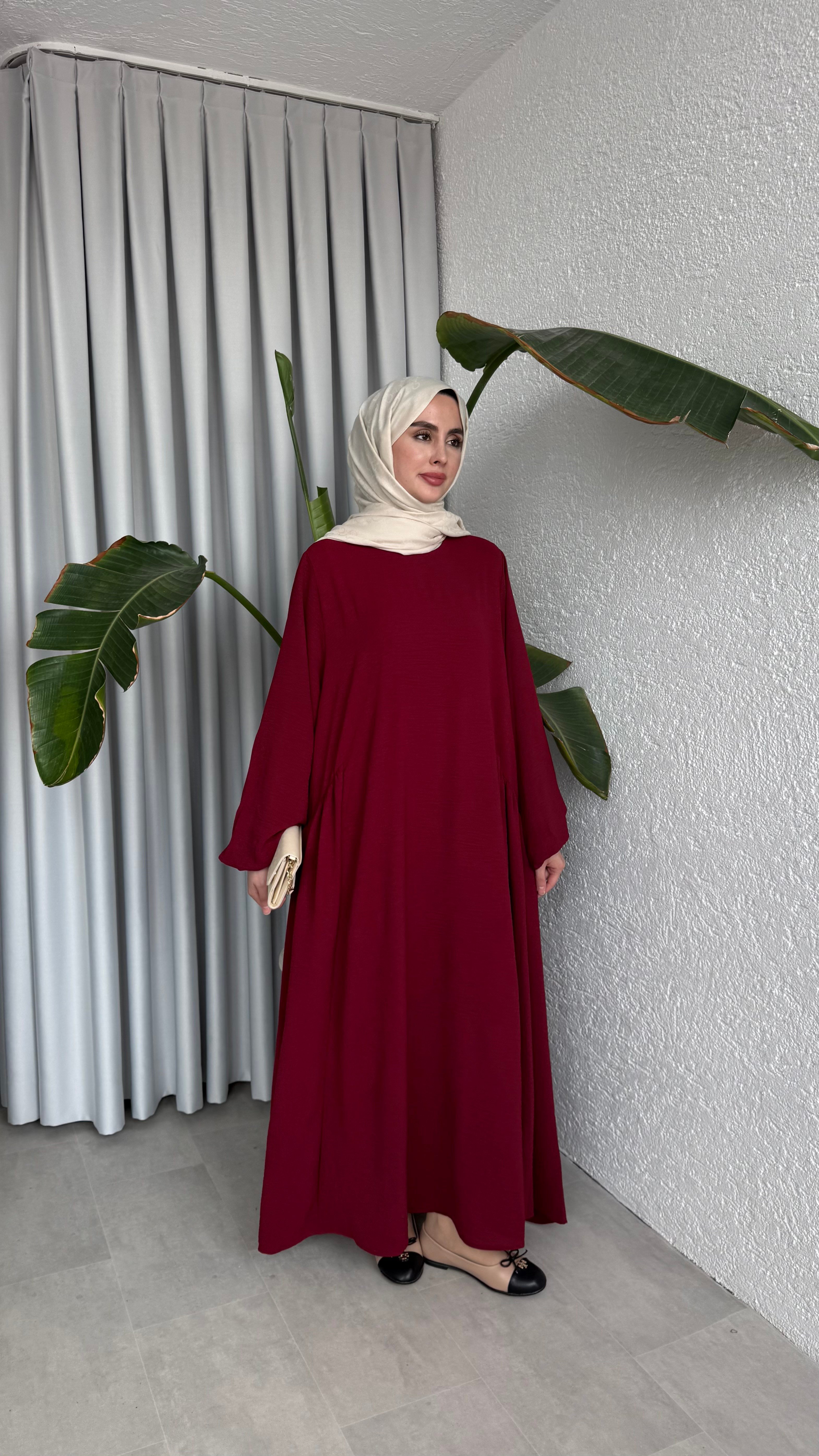 LOTUS ELBİSE BORDO