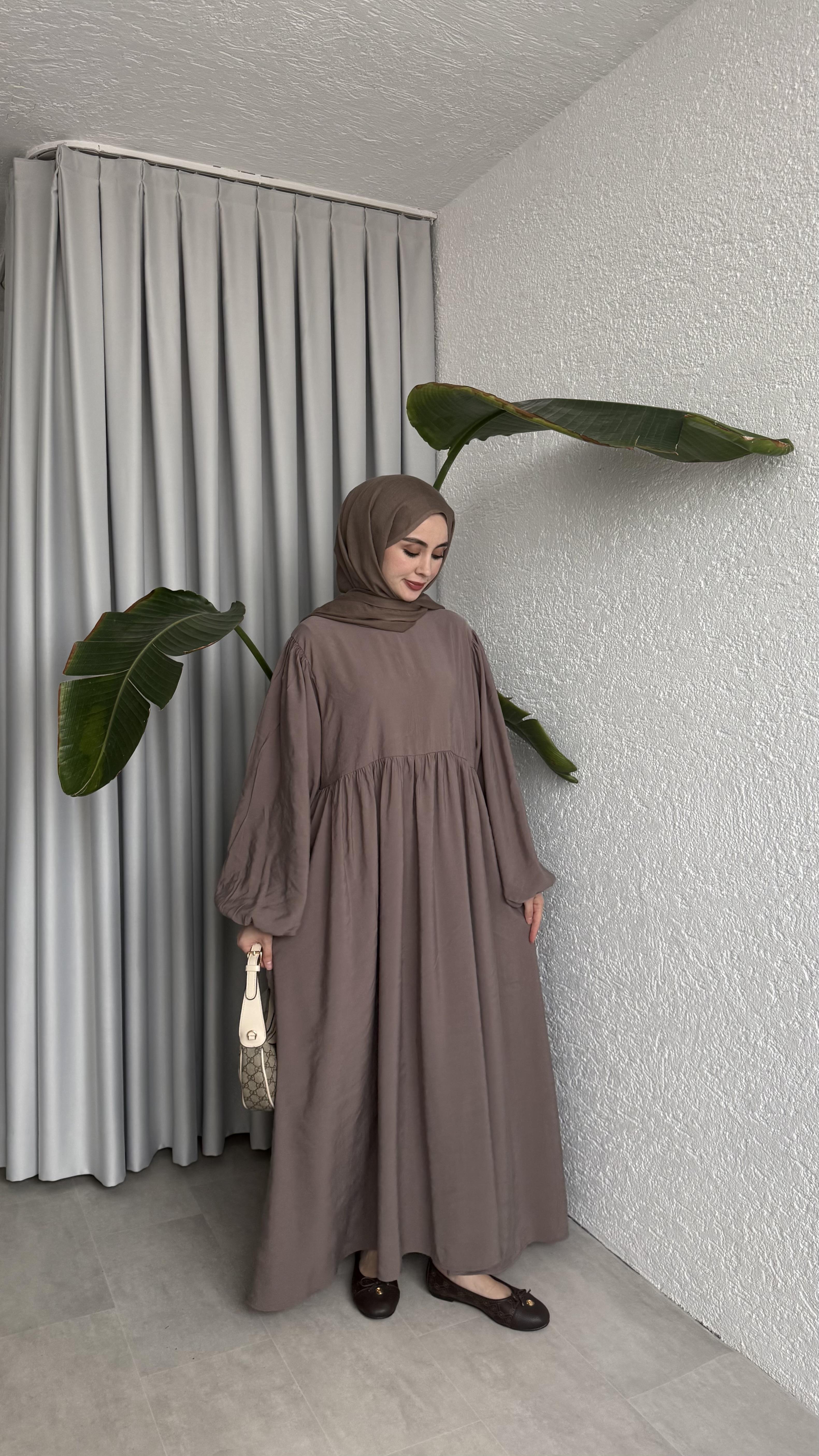 MAVERA CUPRA ELBİSE - VİZON