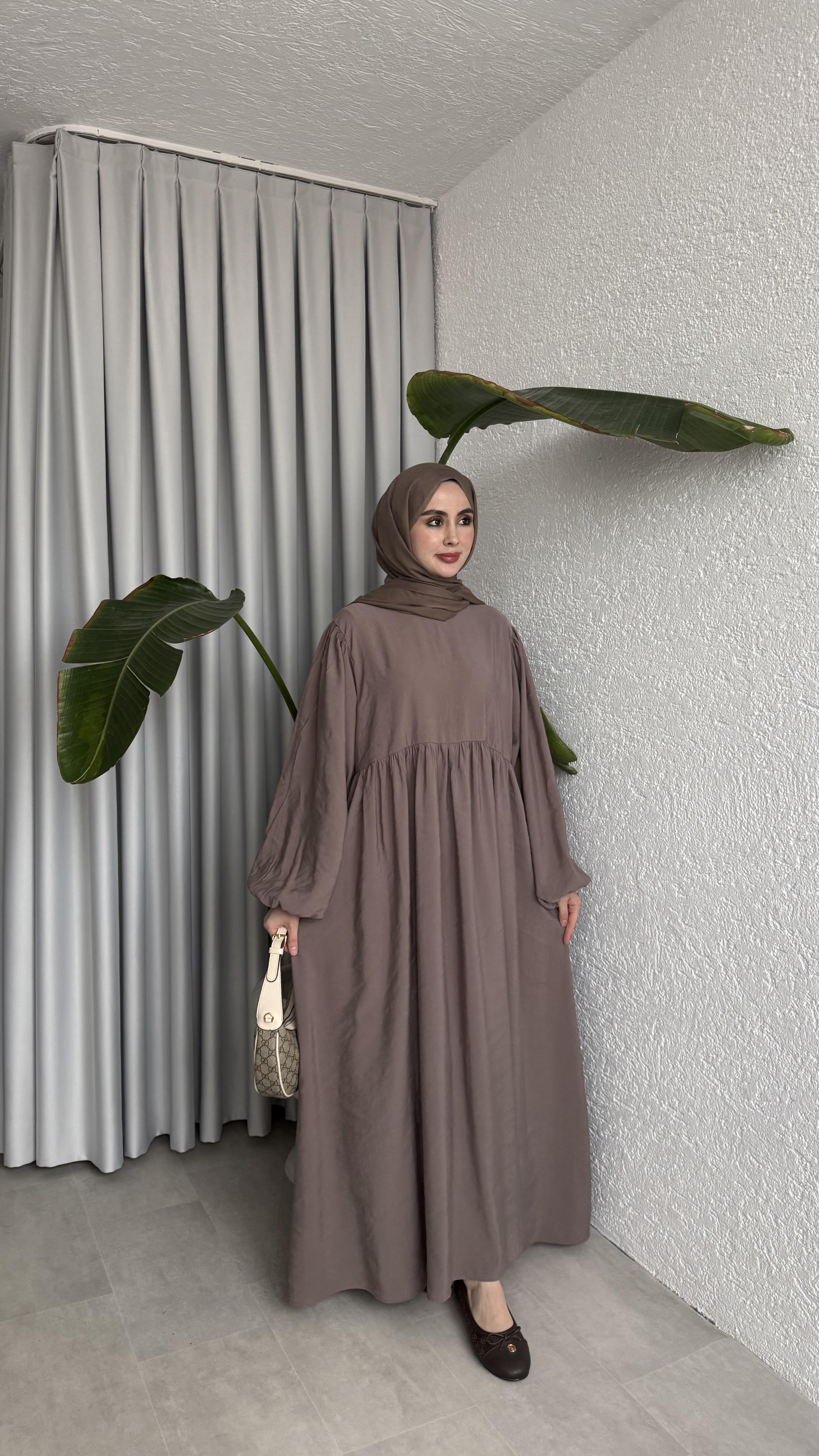 MAVERA CUPRA ELBİSE - VİZON