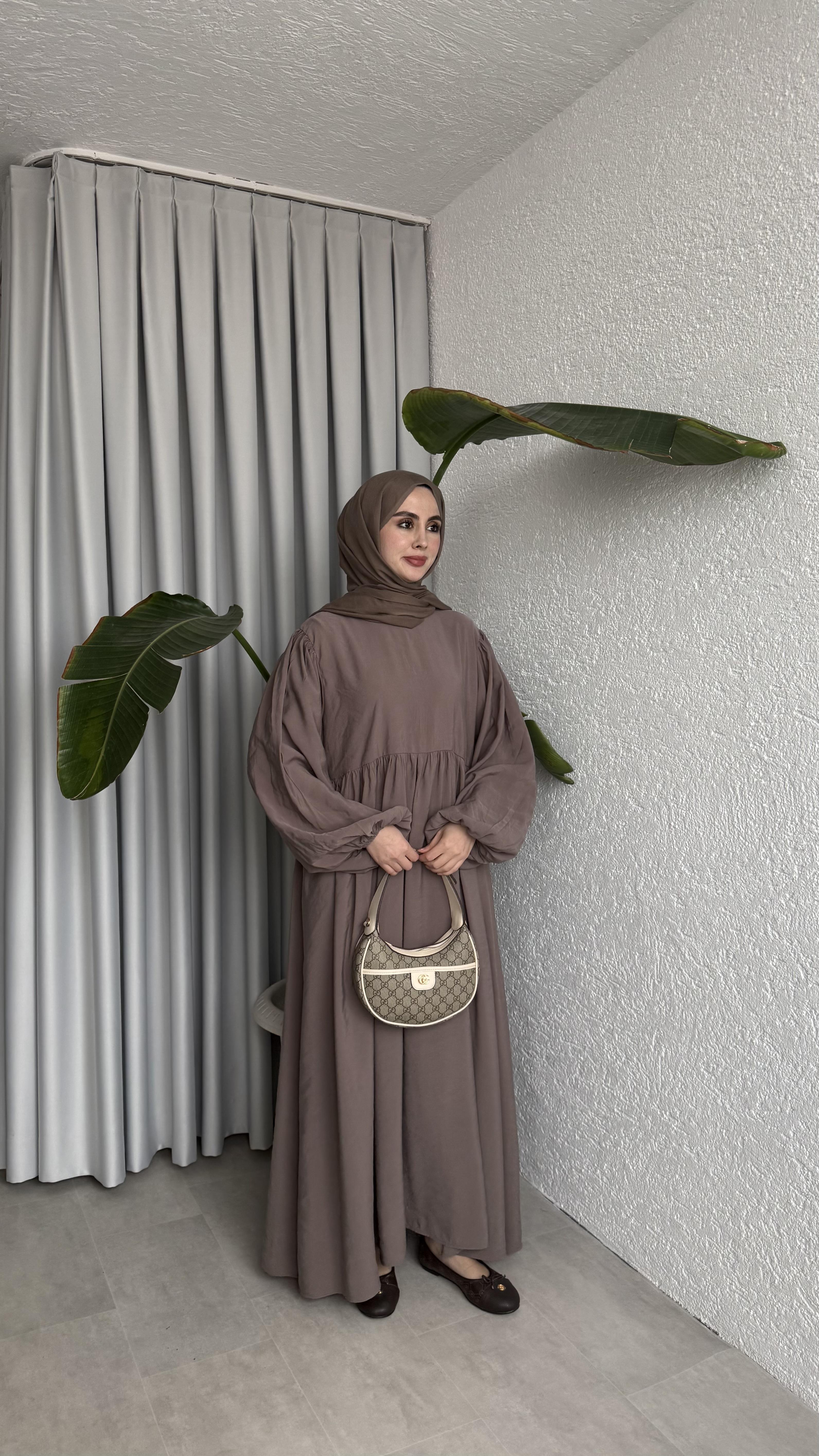 MAVERA CUPRA ELBİSE - VİZON