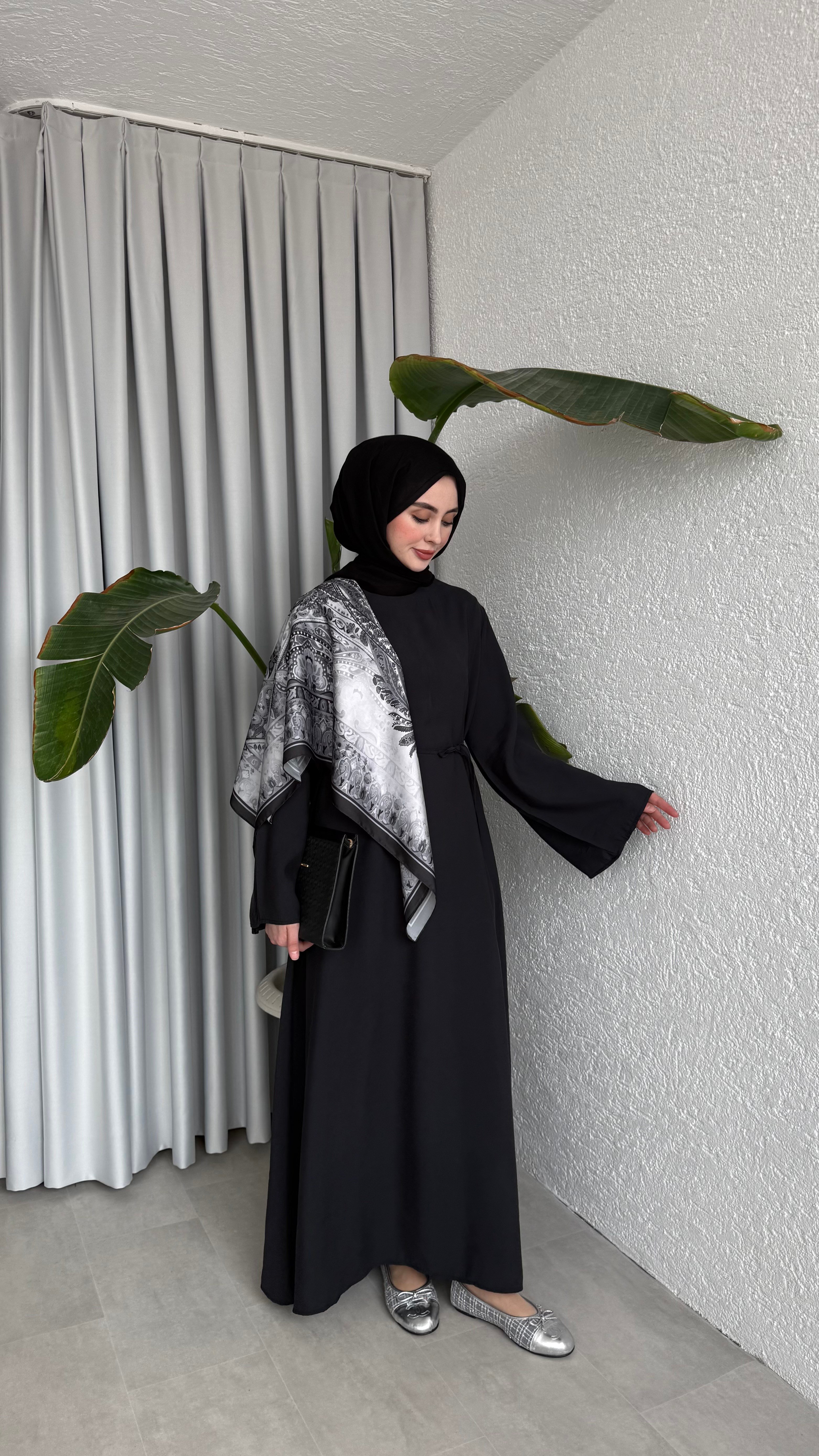 MODAL BASIC ELBİSE - SİYAH