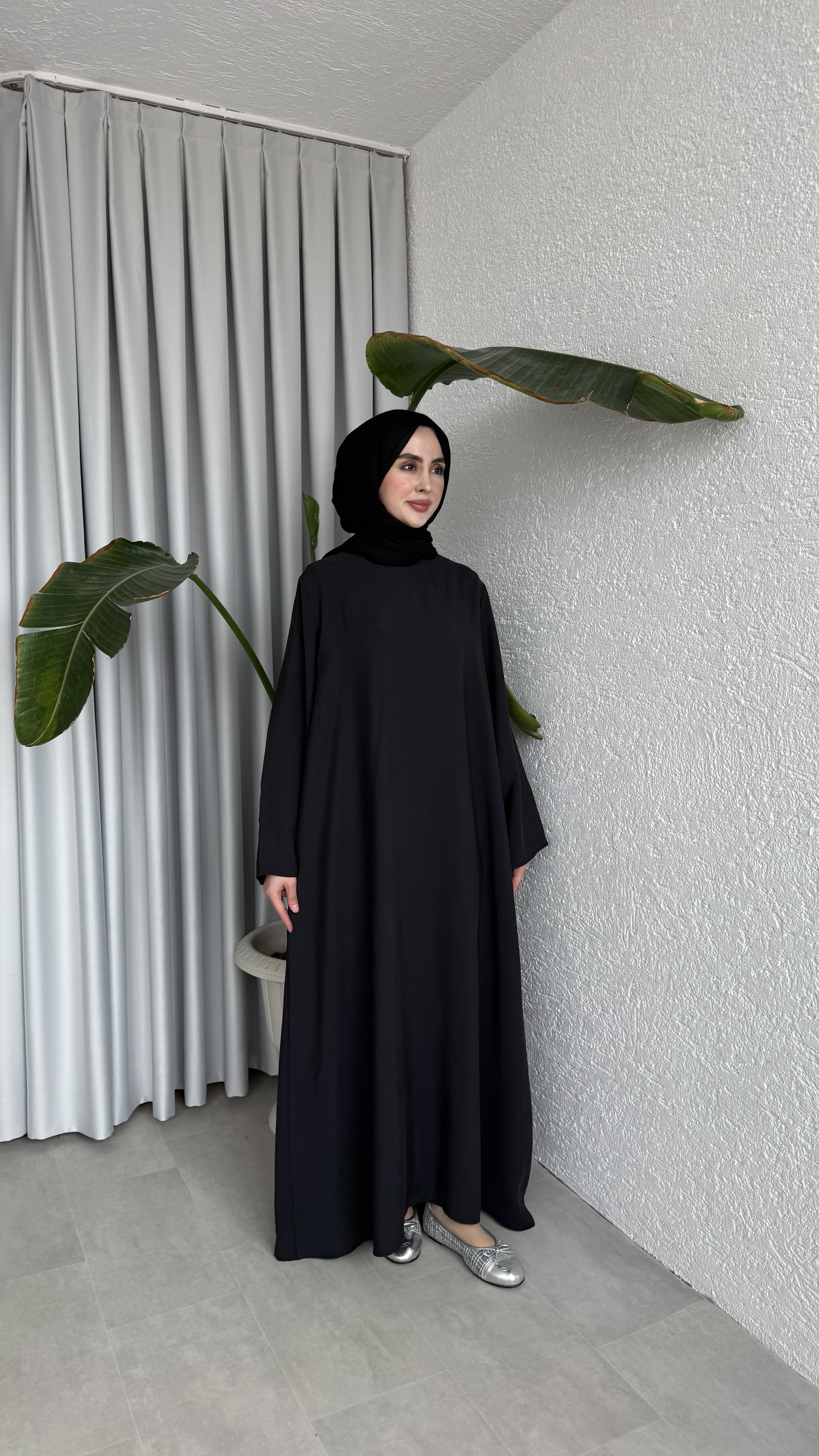 MODAL BASIC ELBİSE - SİYAH