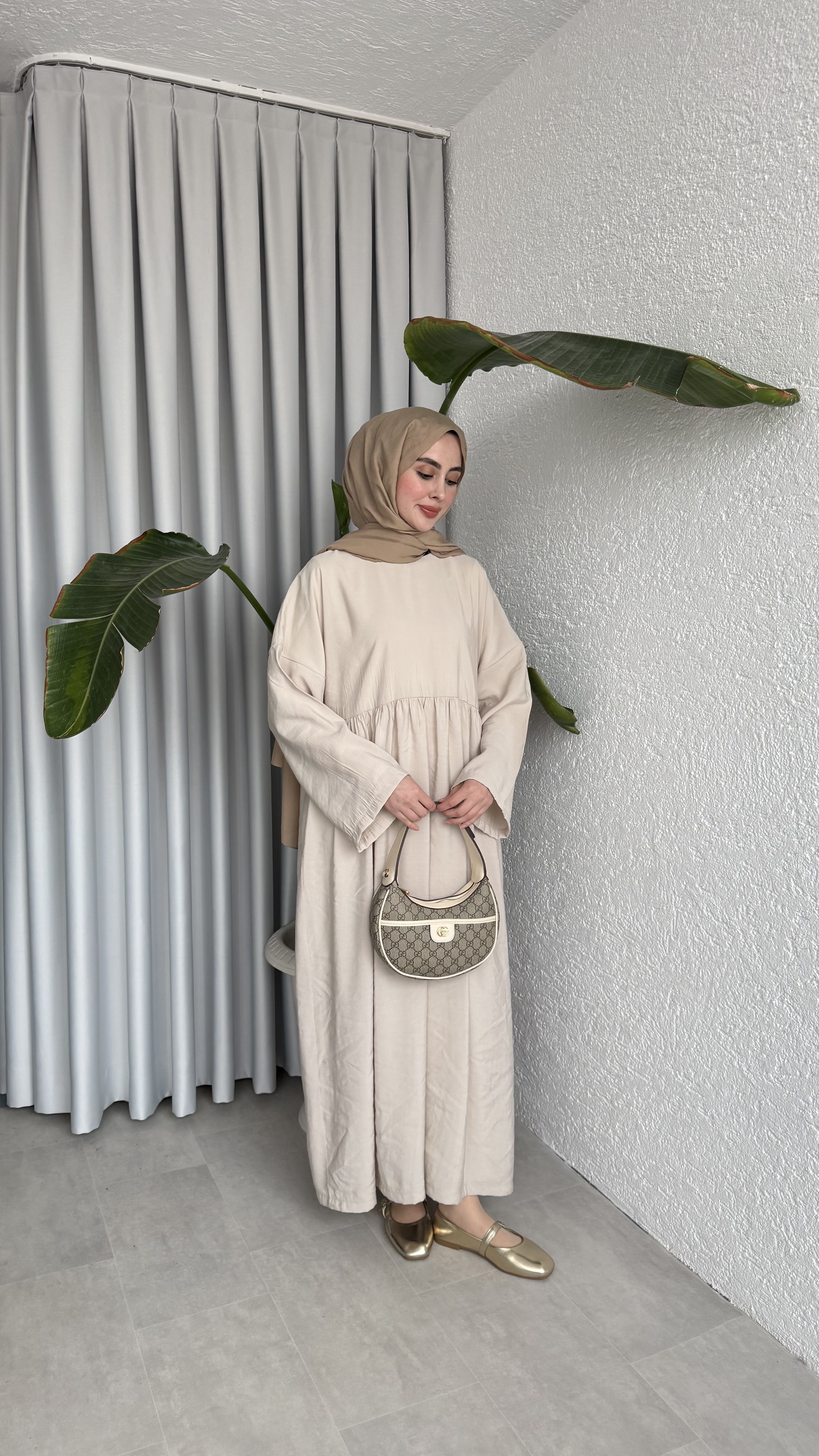 MOON CUPRA ELBİSE - BEJ