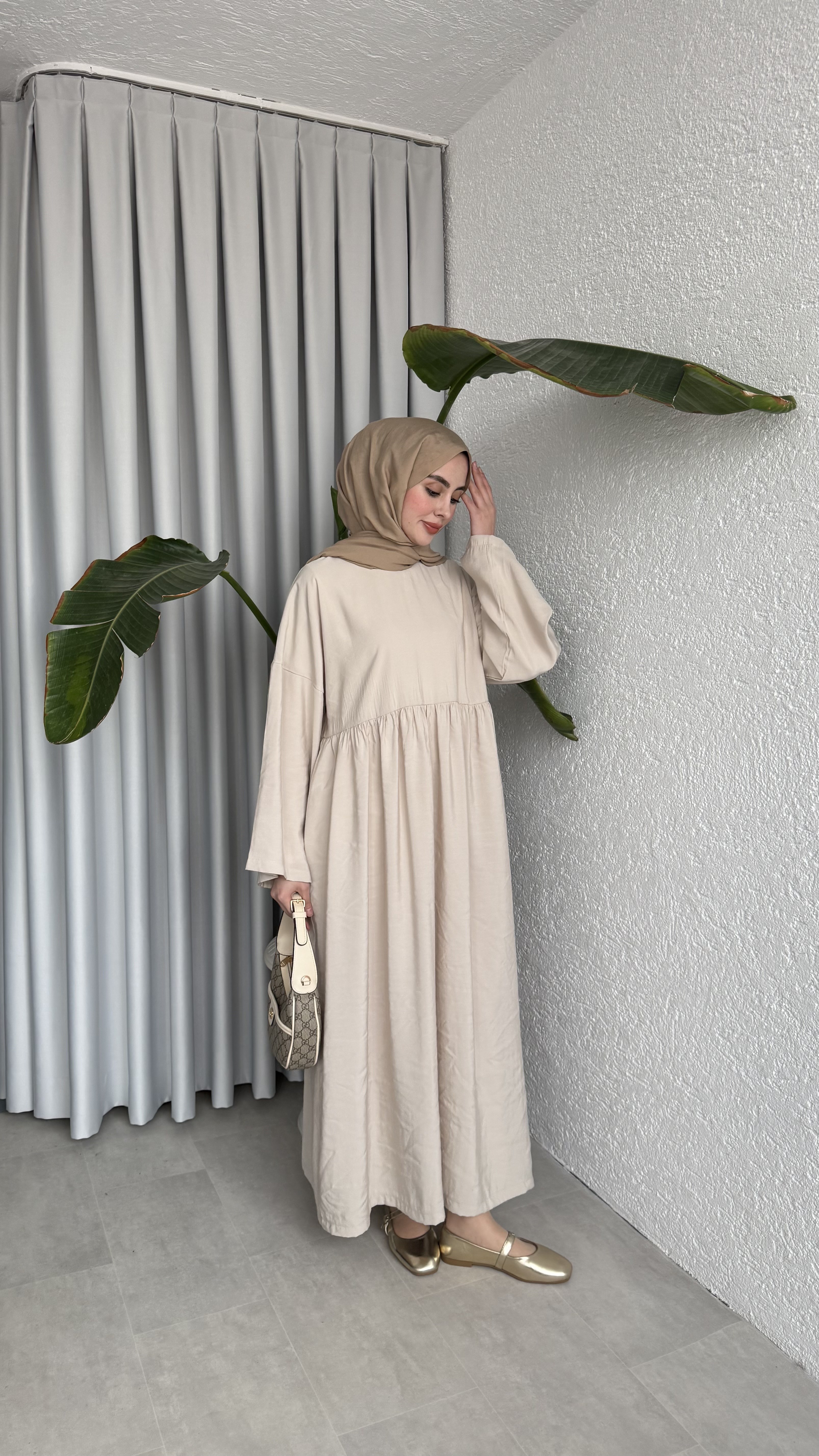 MOON CUPRA ELBİSE - BEJ