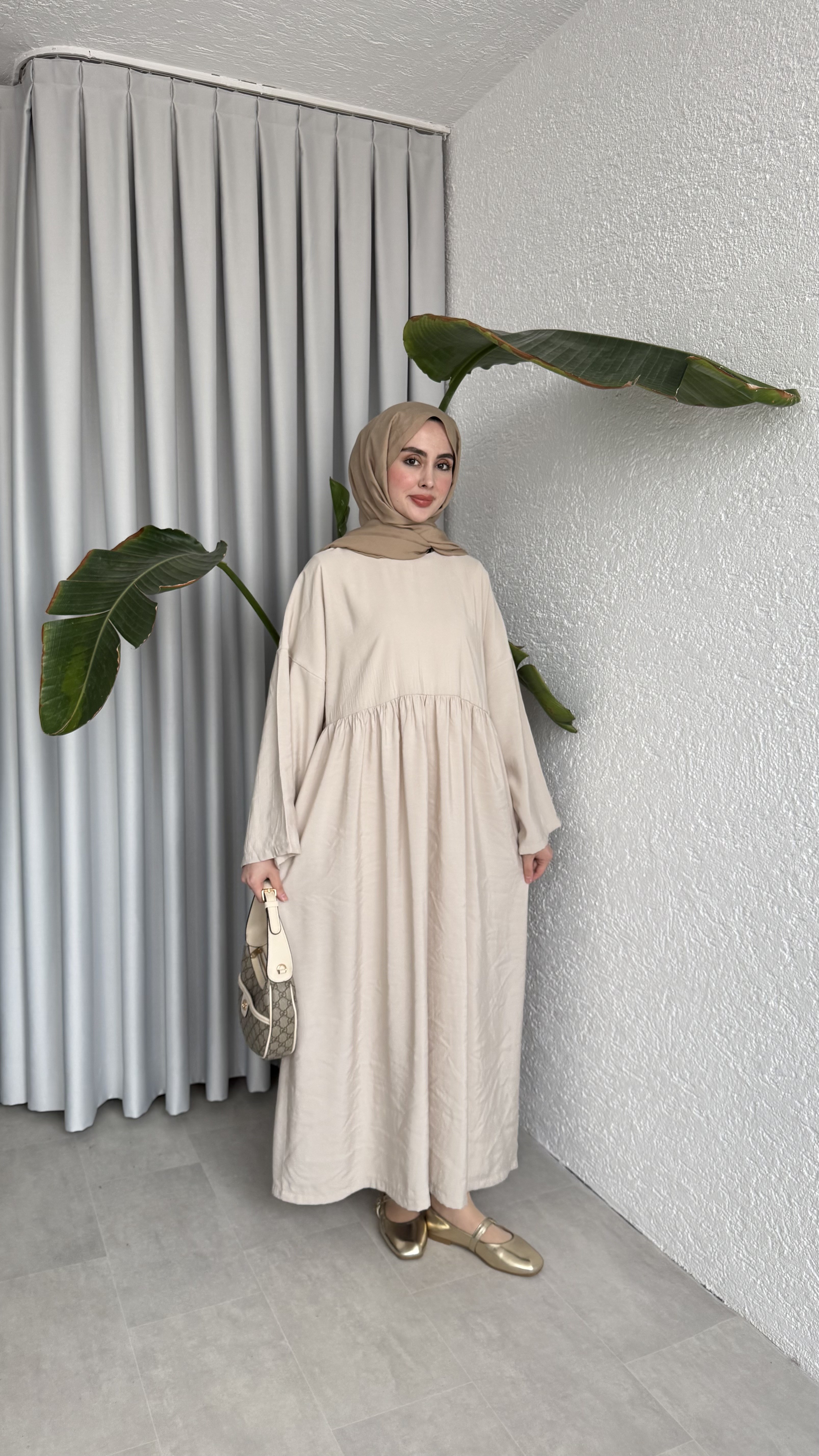 MOON CUPRA ELBİSE - BEJ