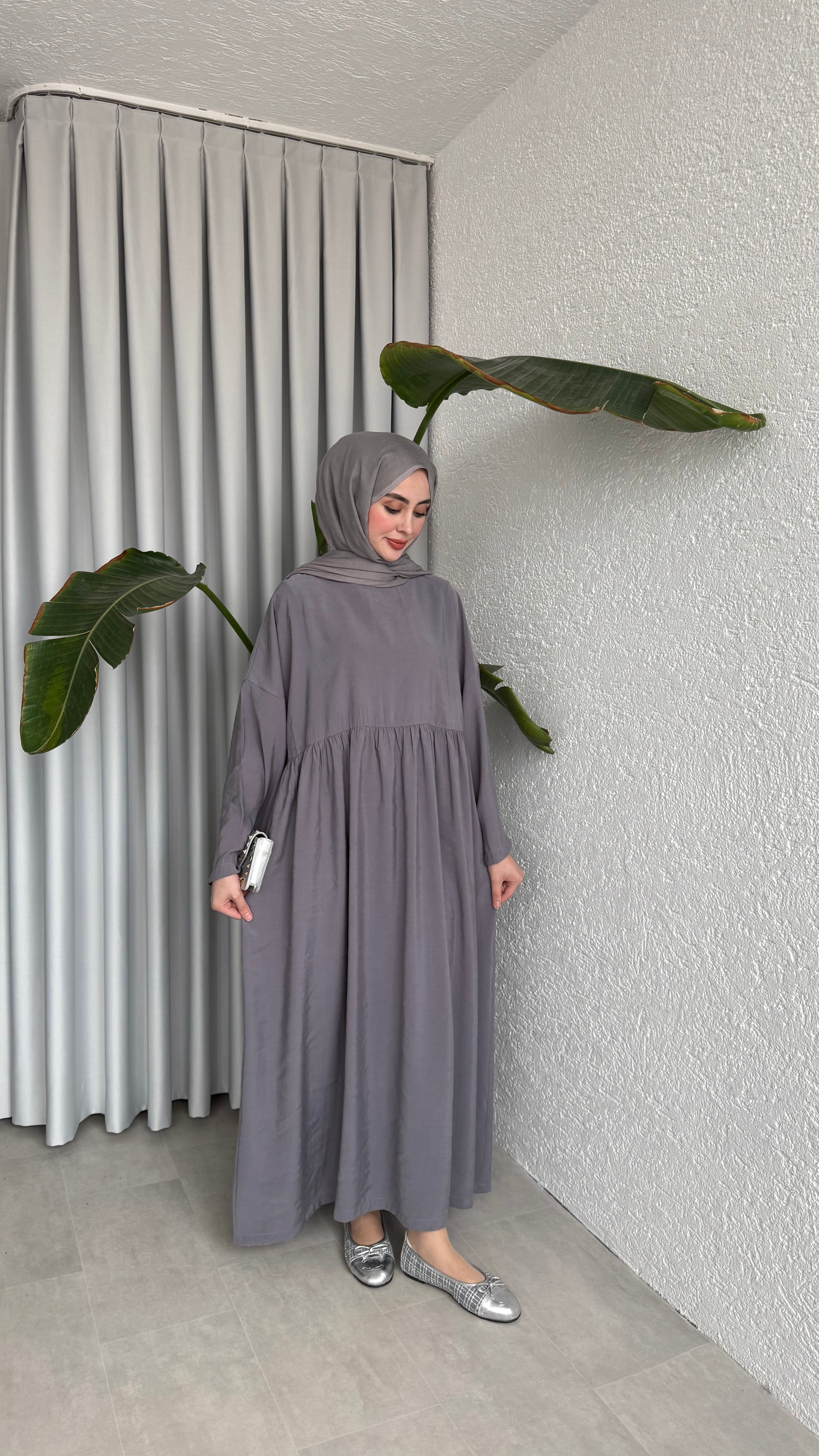 MOON CUPRA ELBİSE - GRİ