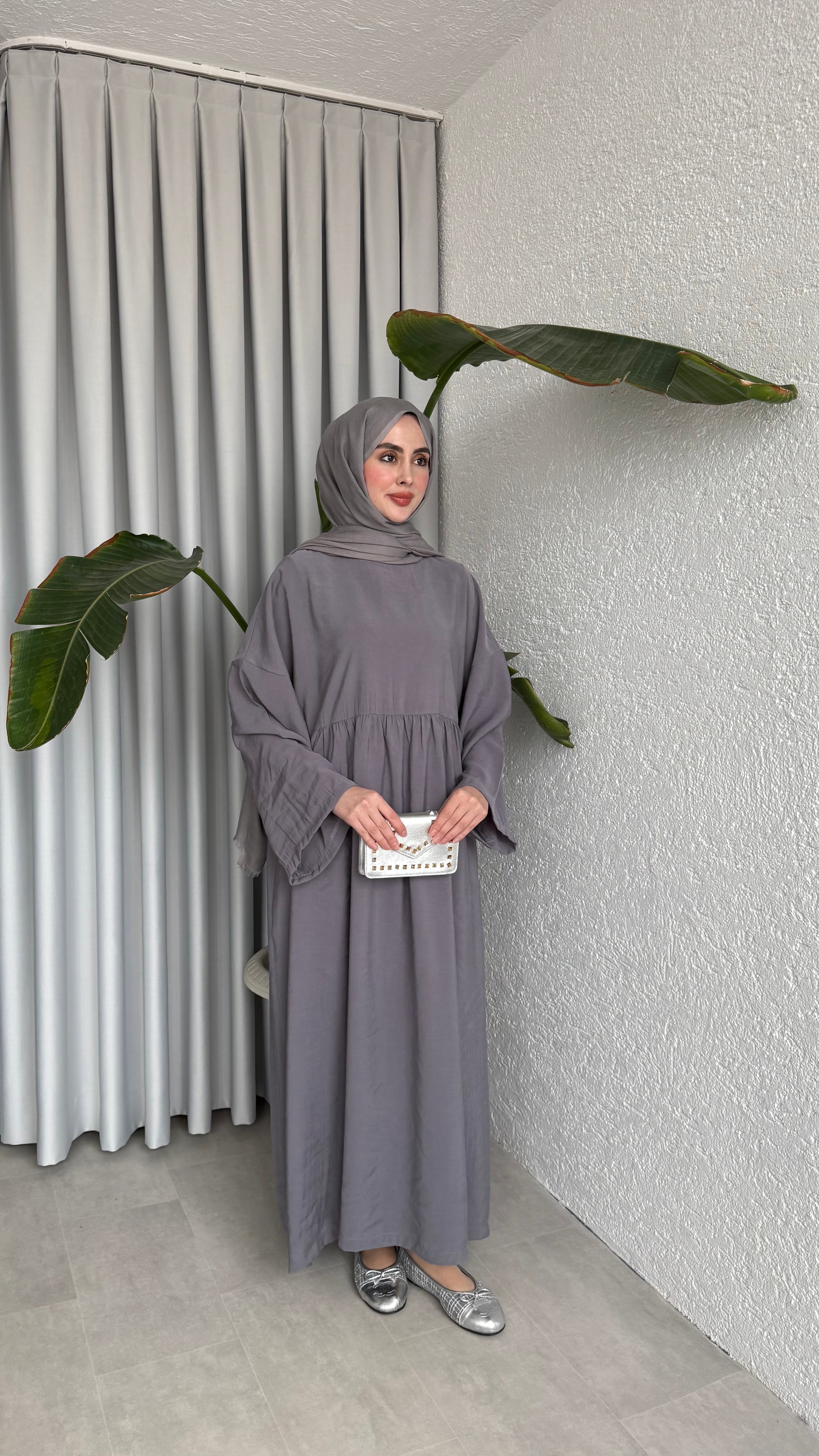 MOON CUPRA ELBİSE - GRİ