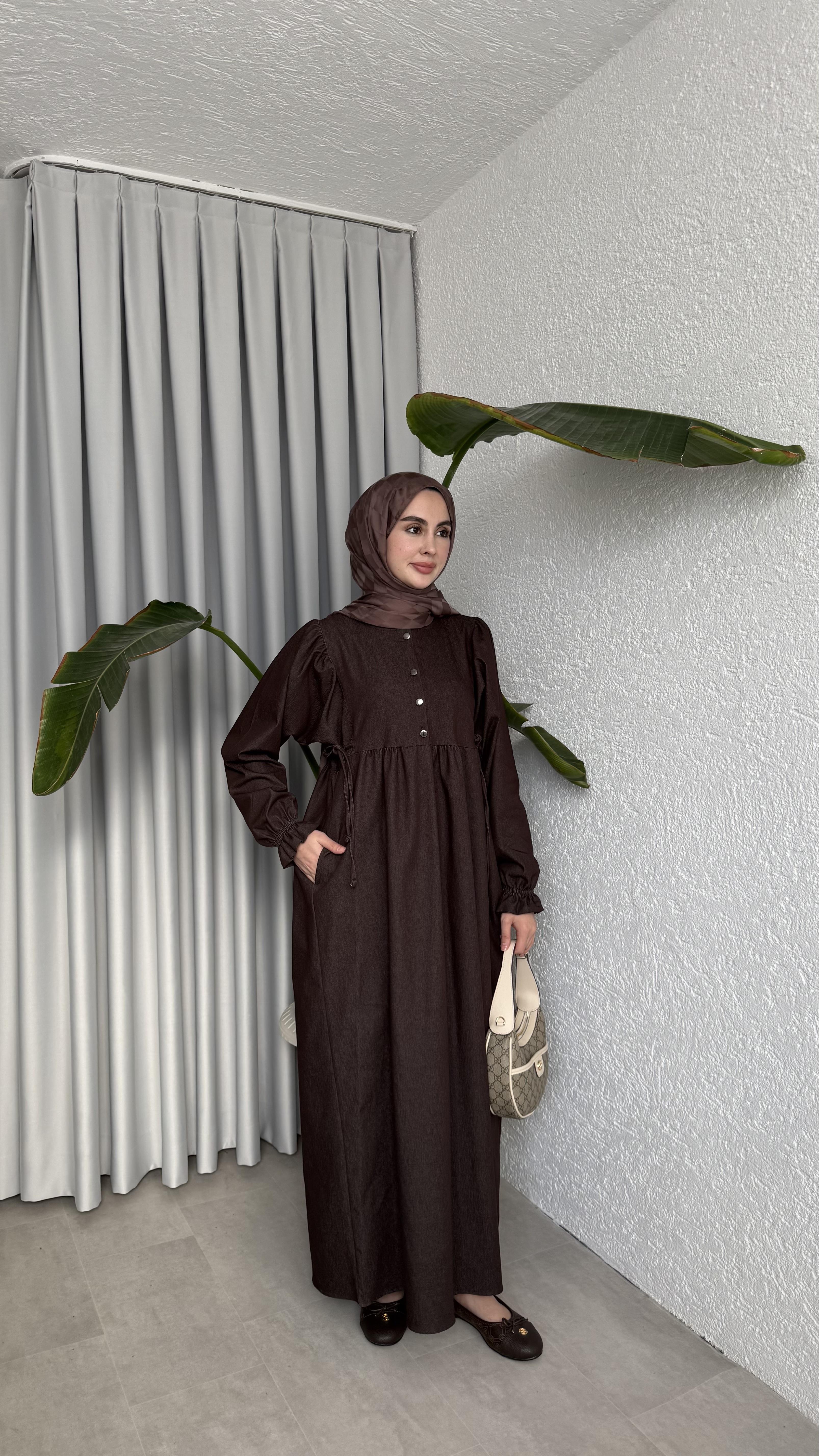 NOBLE ELBİSE - KAHVE 