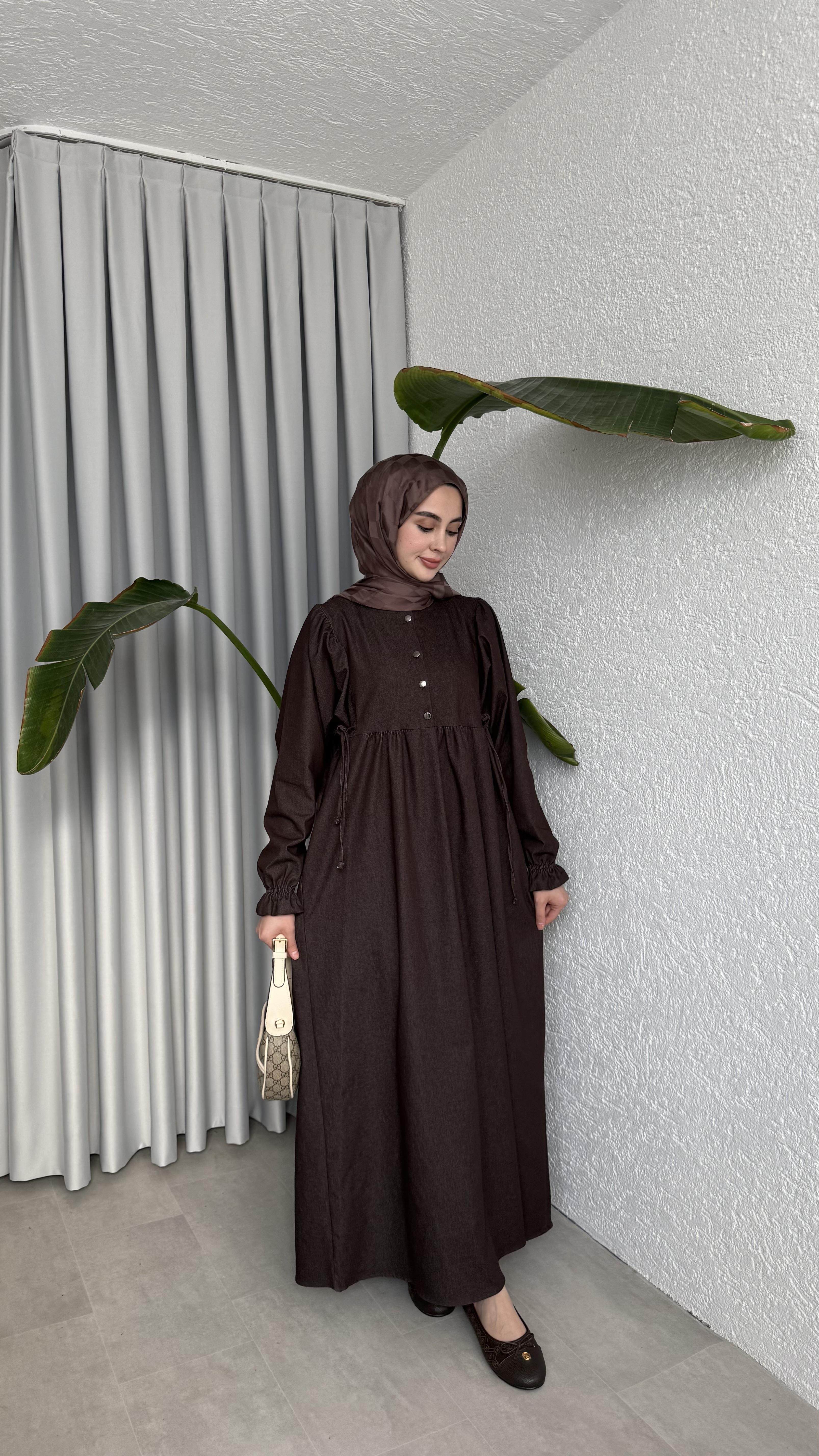 NOBLE ELBİSE - KAHVE 