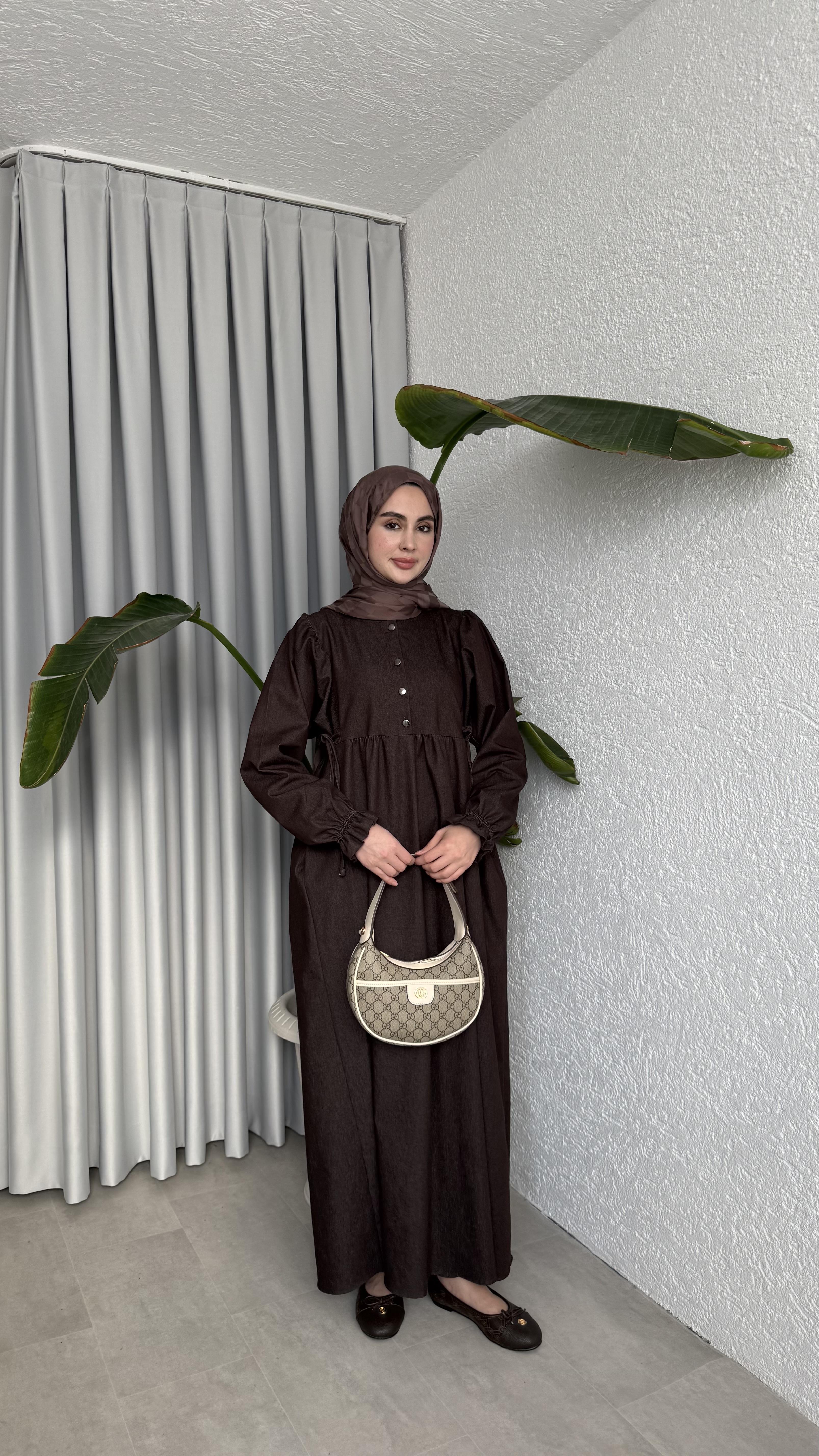 NOBLE ELBİSE - KAHVE 