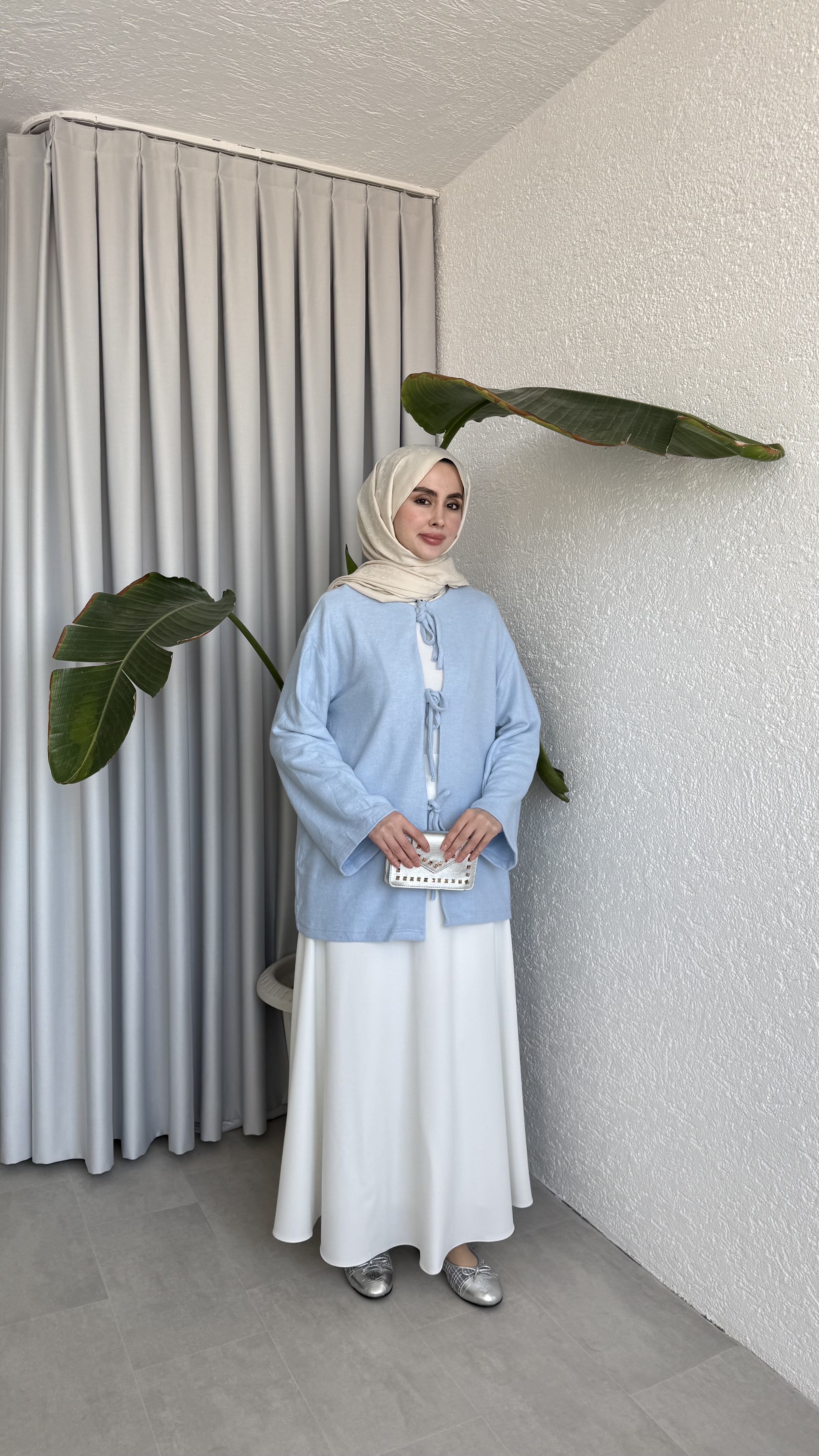 ÖNDEN BAĞLAMALI SÜPREM - BEBE MAVİSİ