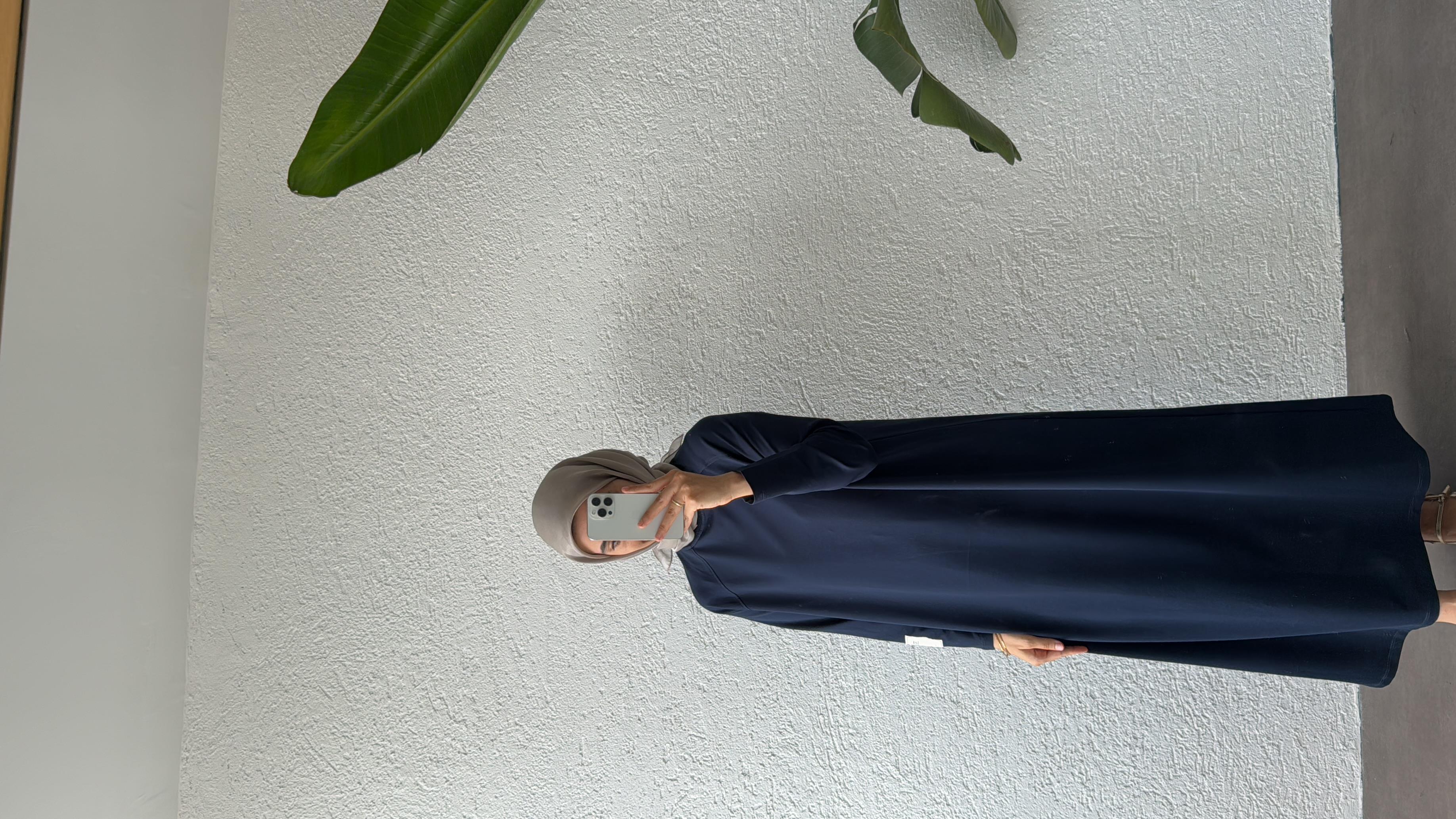 OVERSİZE UZUN RAHAT ELBİSE - LACİVERT