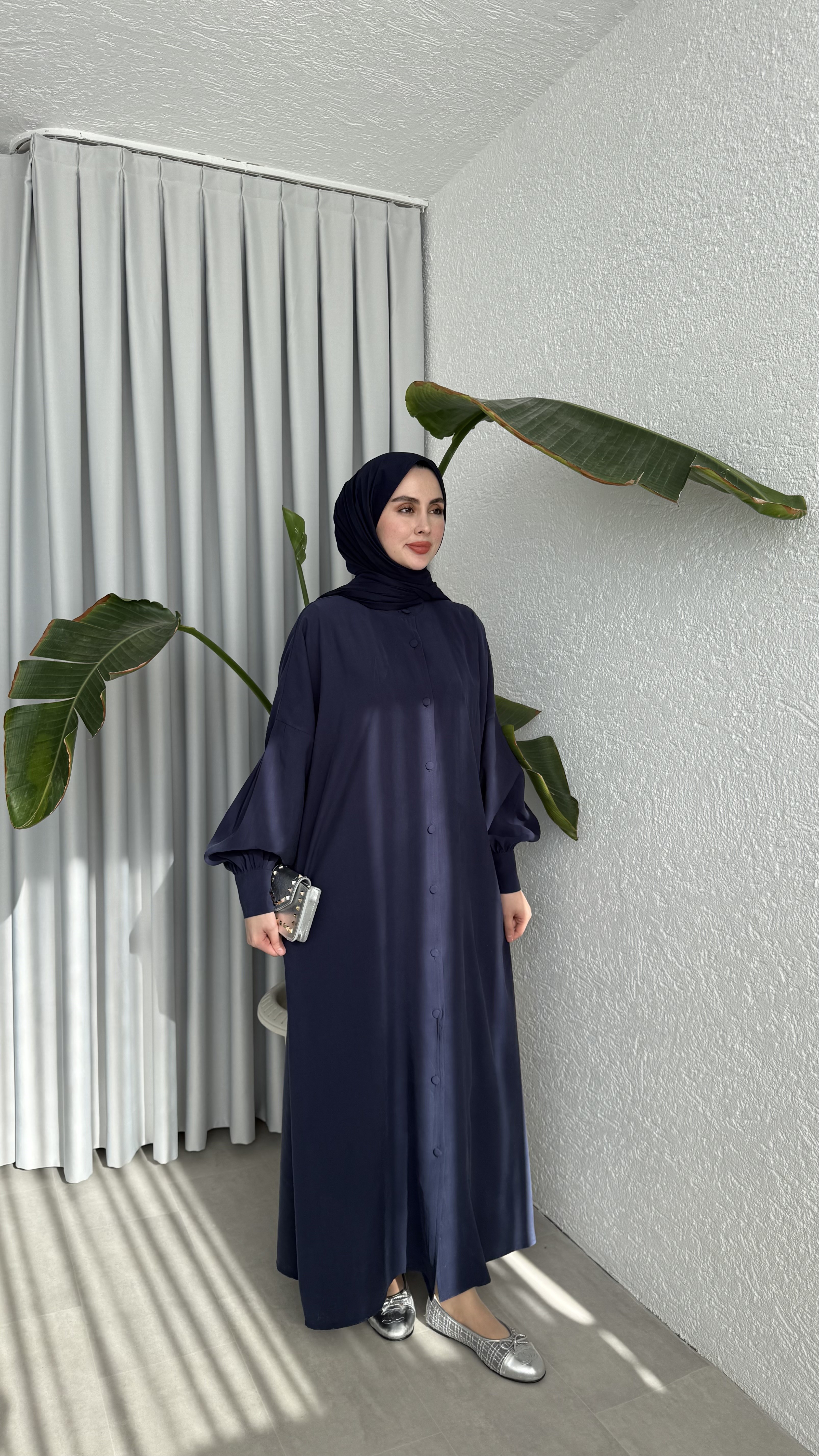 SAKURA CUPRA ELBİSE - LACİVERT