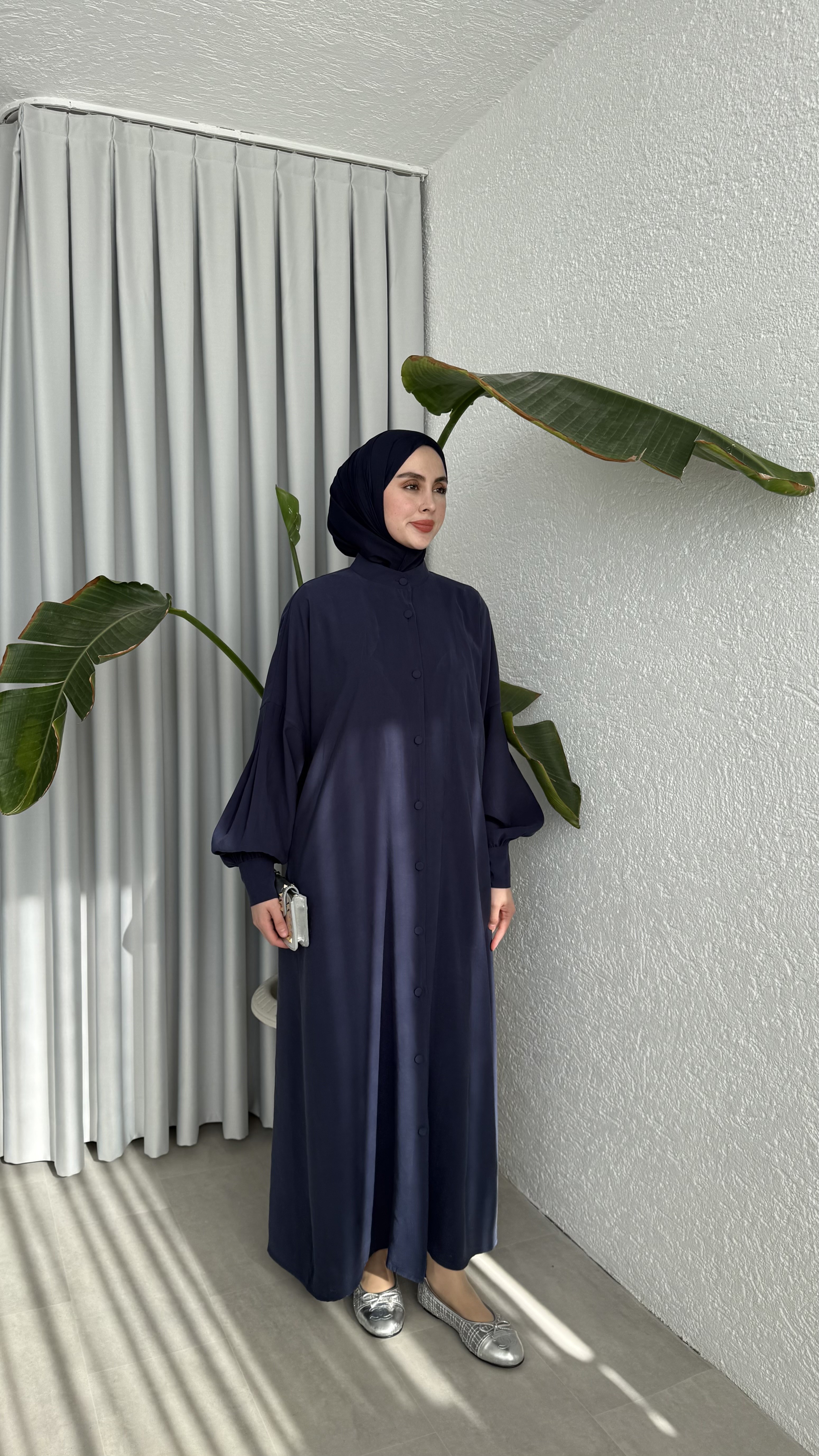 SAKURA CUPRA ELBİSE - LACİVERT