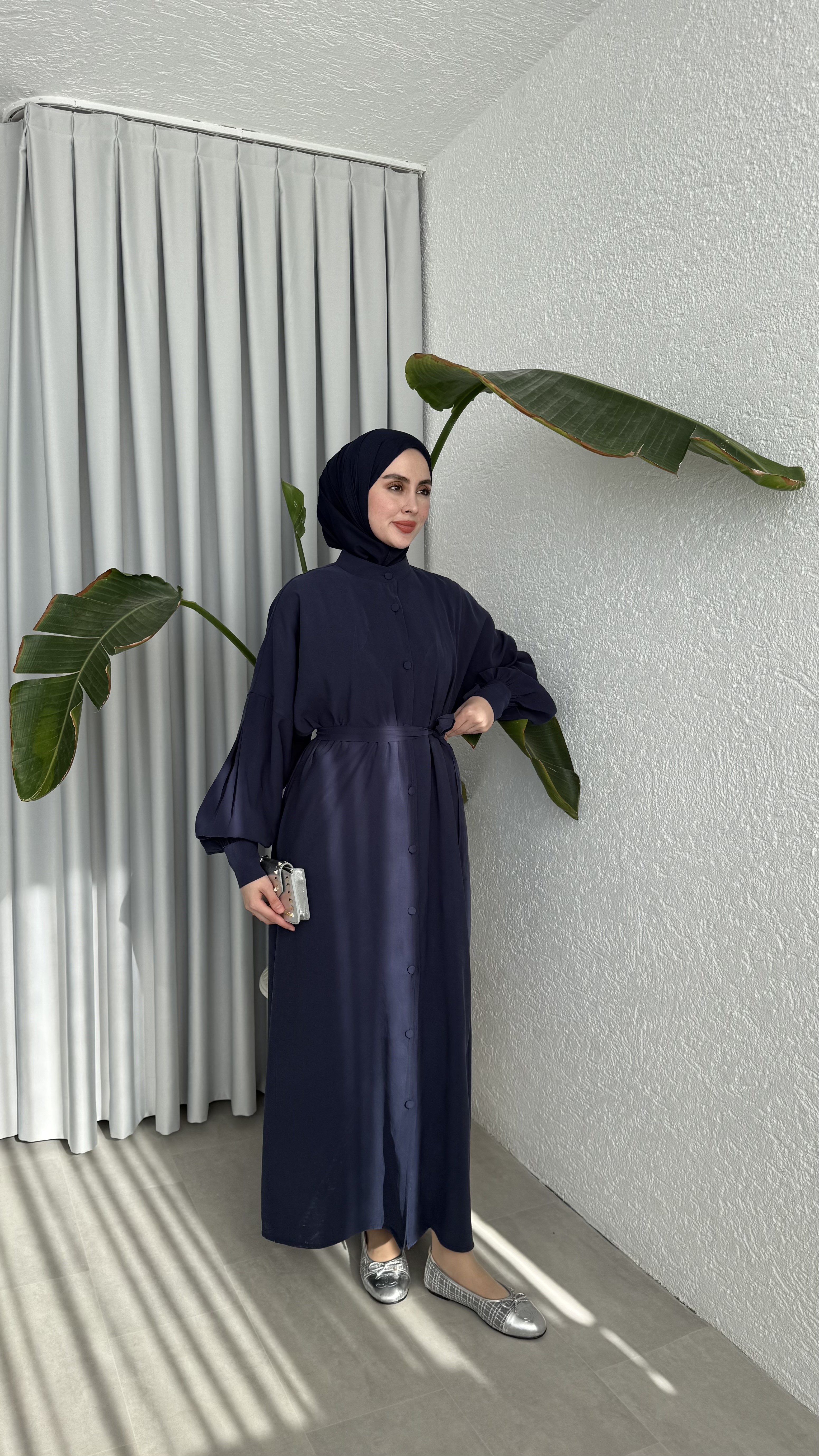 SAKURA CUPRA ELBİSE - LACİVERT