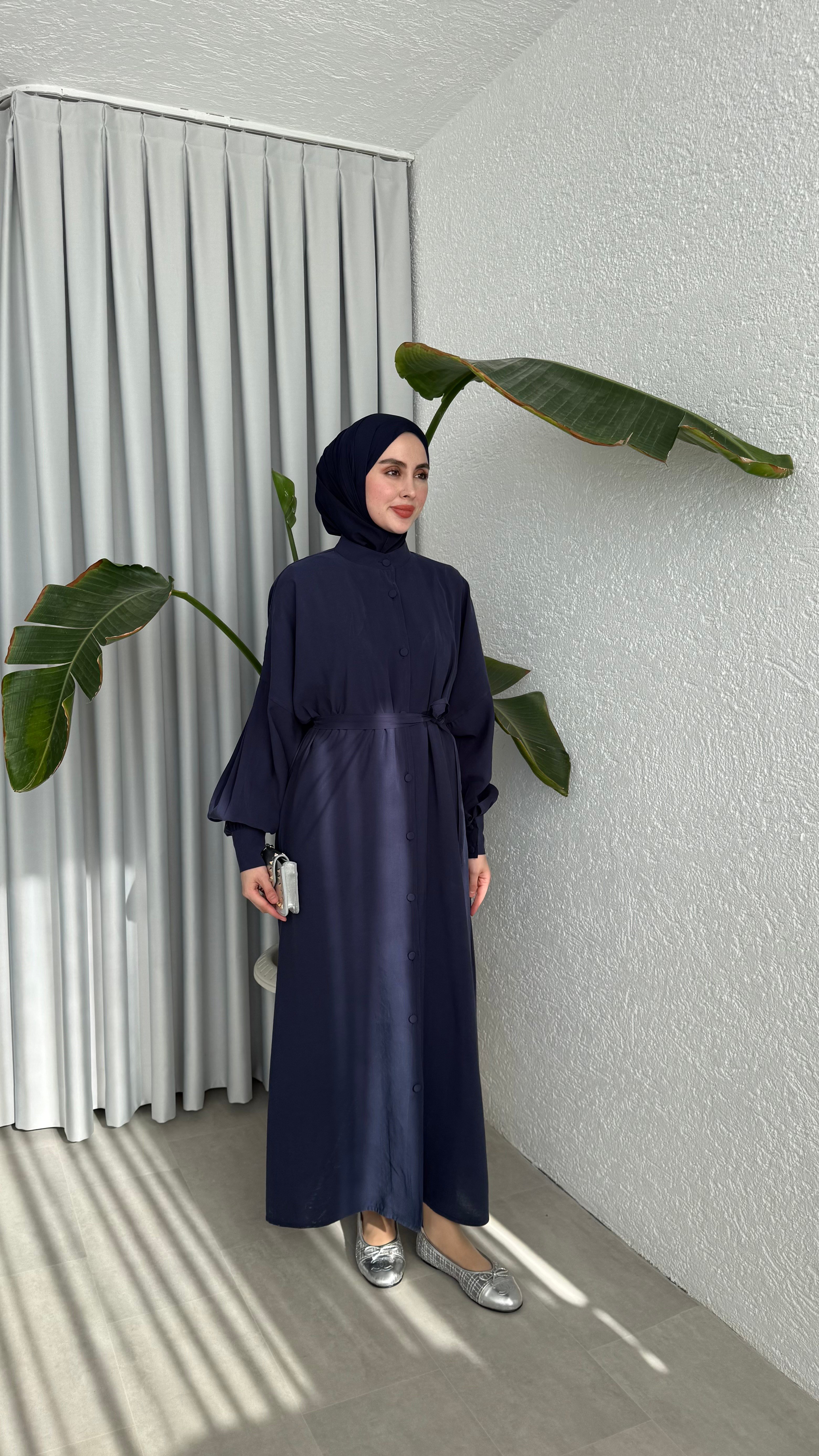 SAKURA CUPRA ELBİSE - LACİVERT