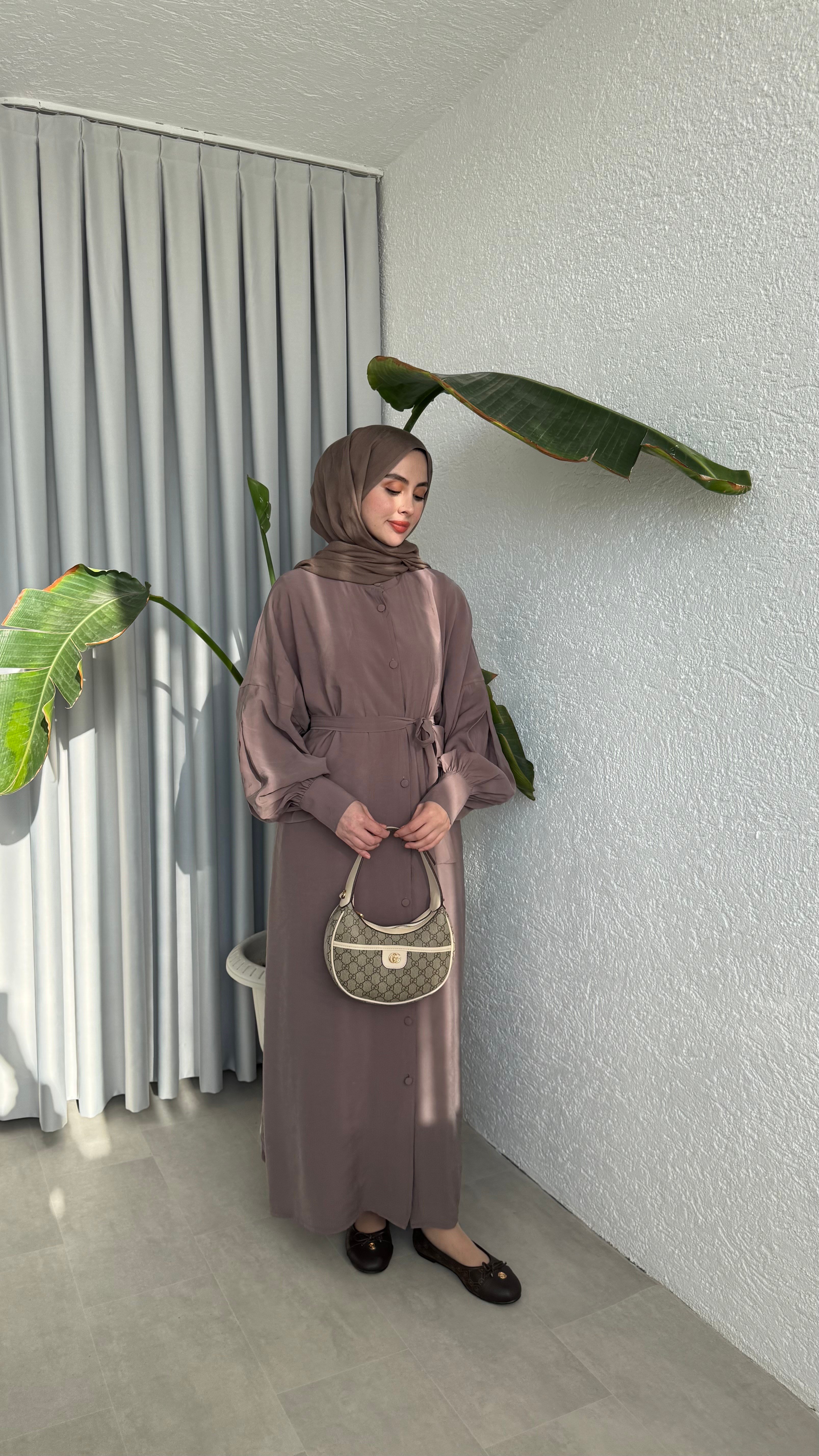 SAKURA CUPRA ELBİSE - VİZON