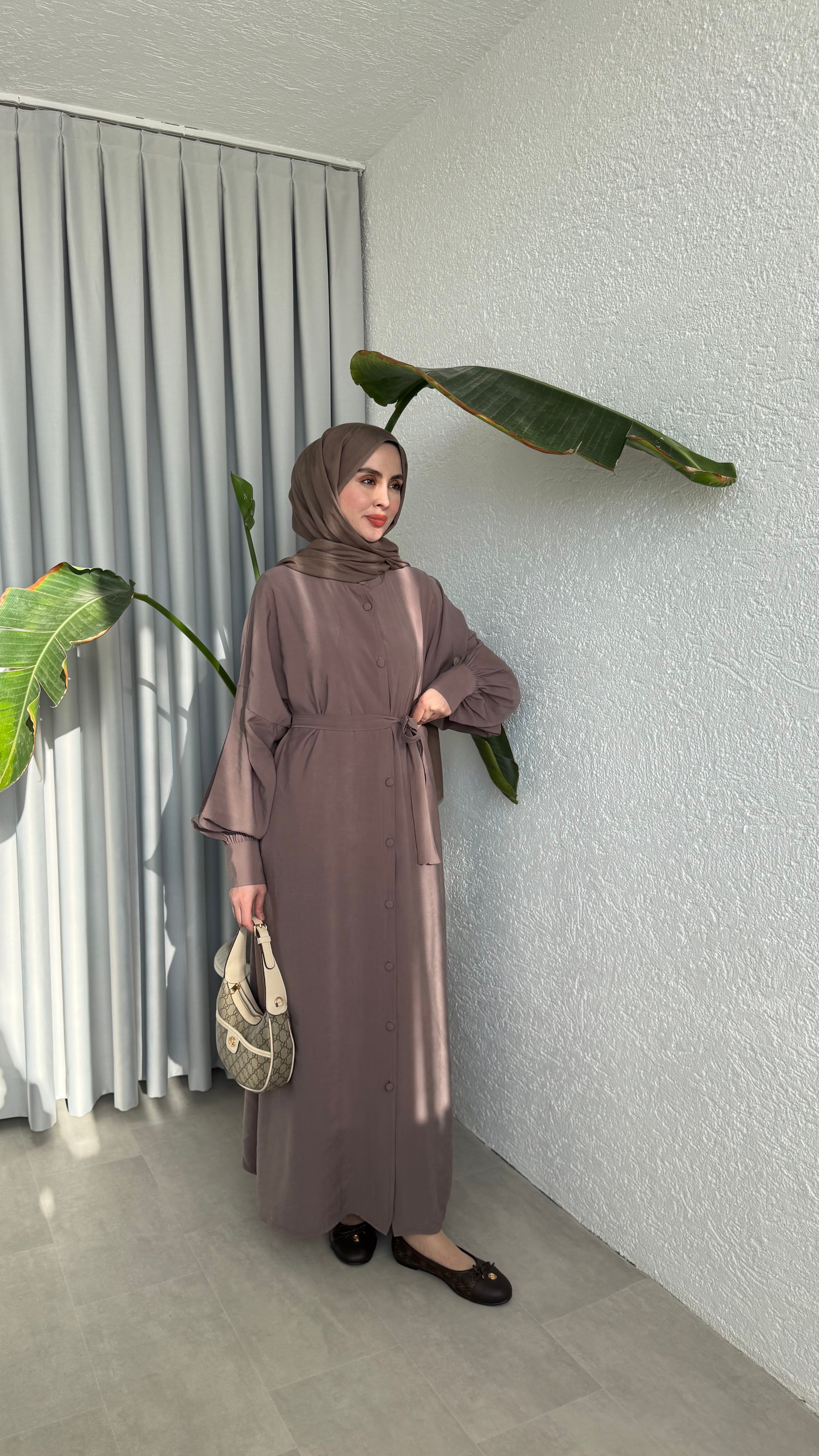 SAKURA CUPRA ELBİSE - VİZON