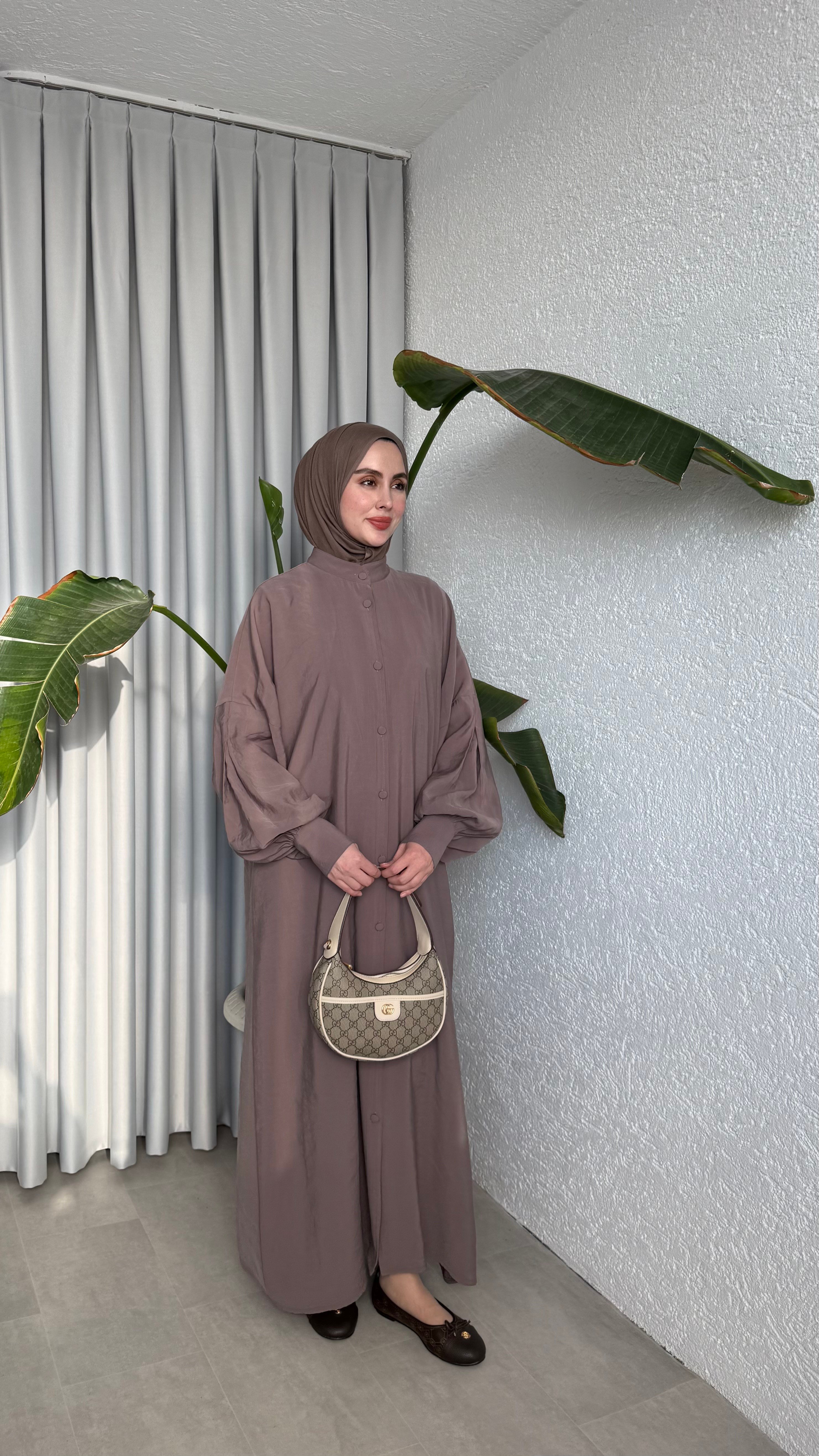 SAKURA CUPRA ELBİSE - VİZON