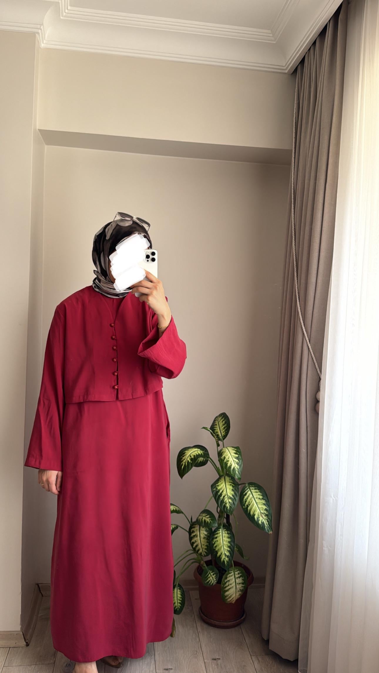 SOPHİA BOLEROLU ELBİSE - BORDO