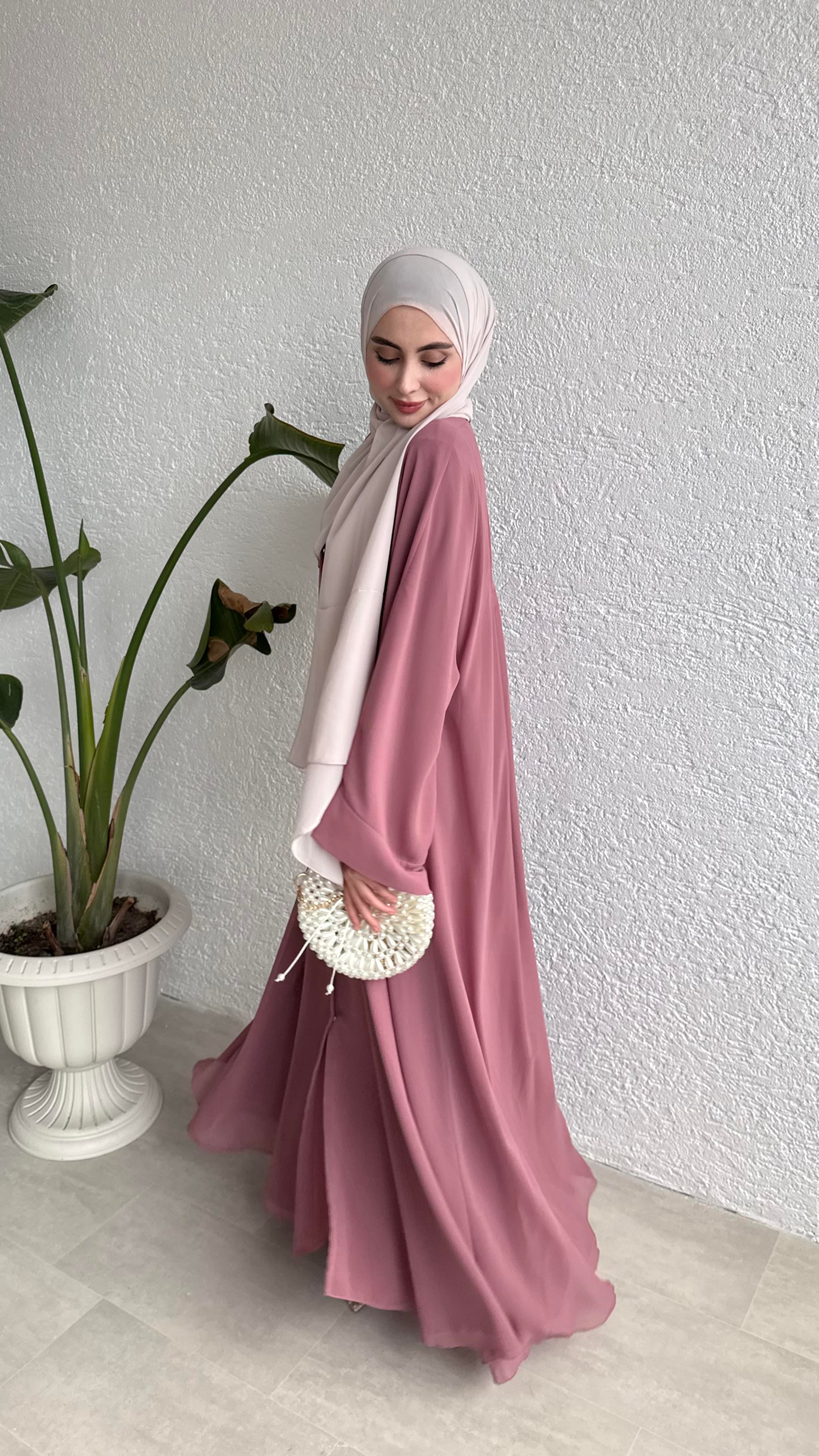 VELORA ABAYA & FERACE - PEMBE