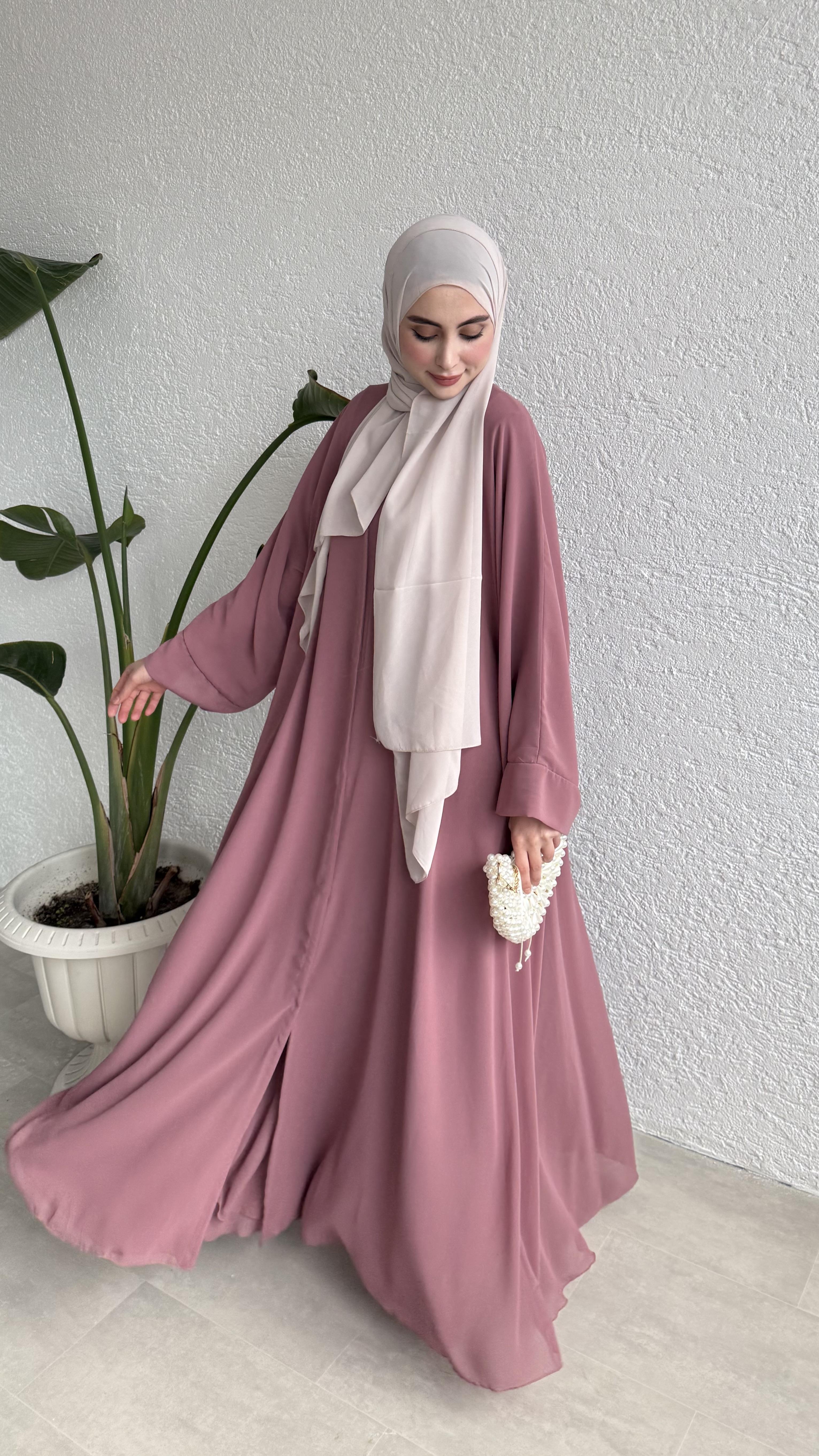 VELORA ABAYA & FERACE - PEMBE
