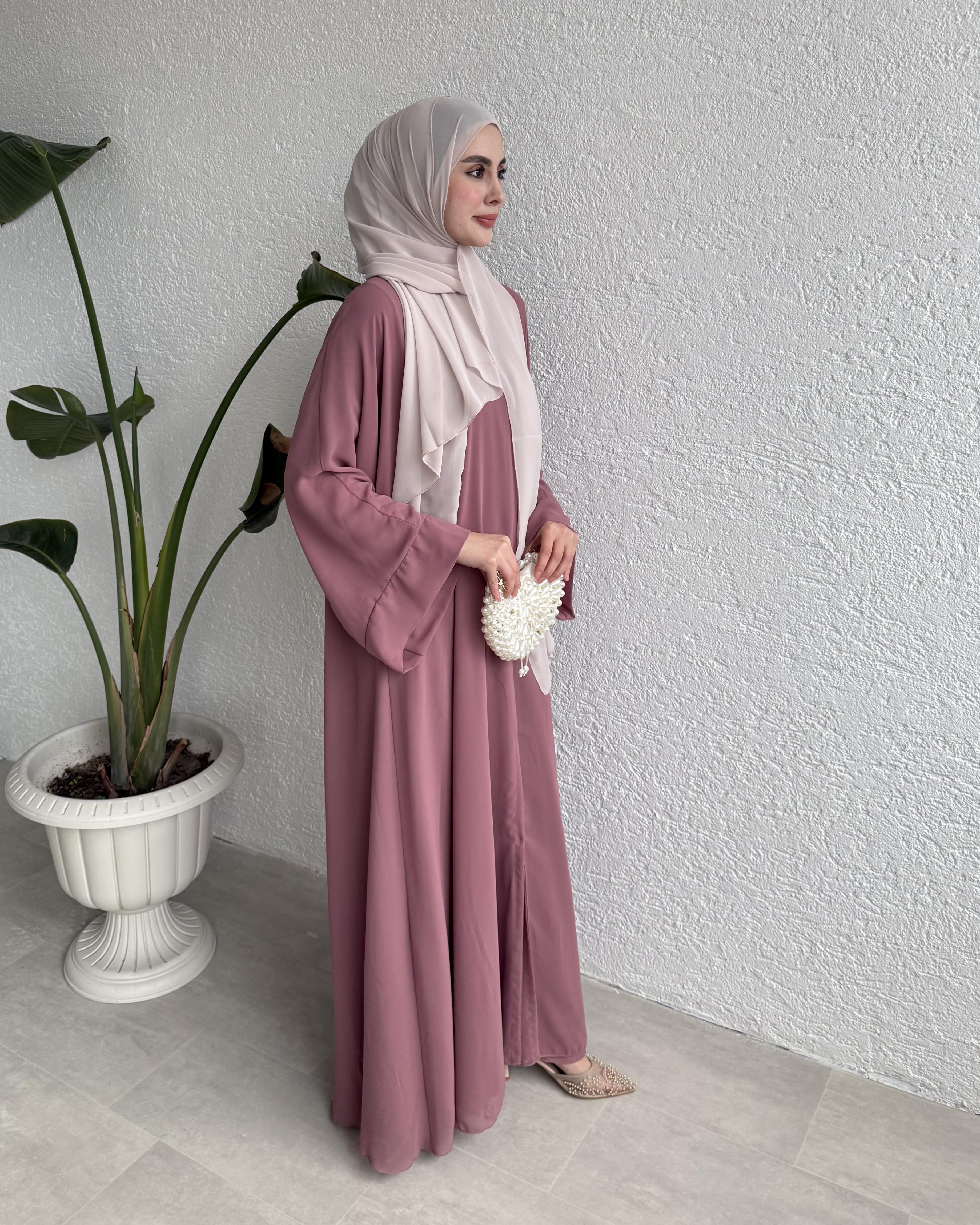 VELORA ABAYA & FERACE - PEMBE