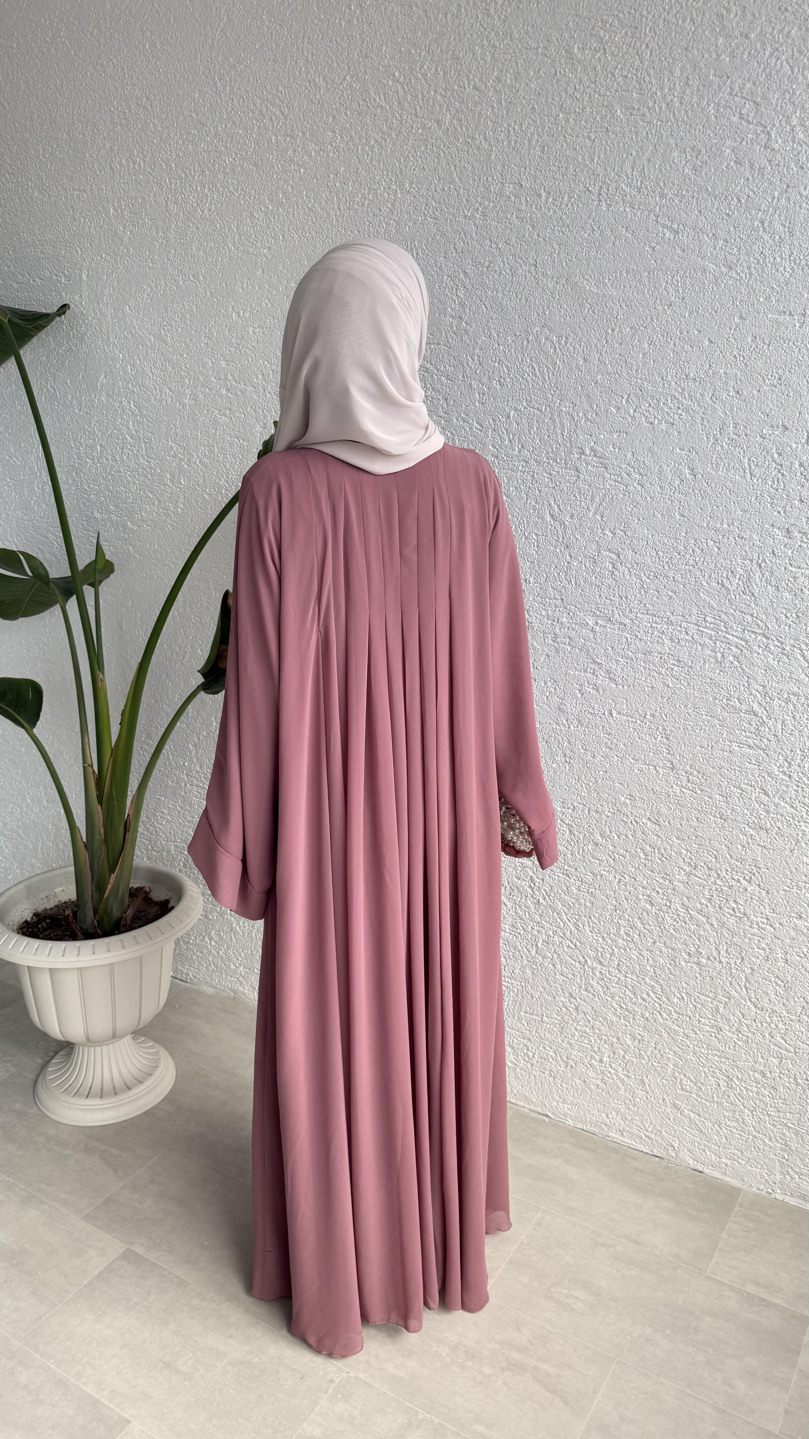 VELORA ABAYA & FERACE - PEMBE