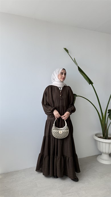 ALAÇATI ELBİSE - KAHVE