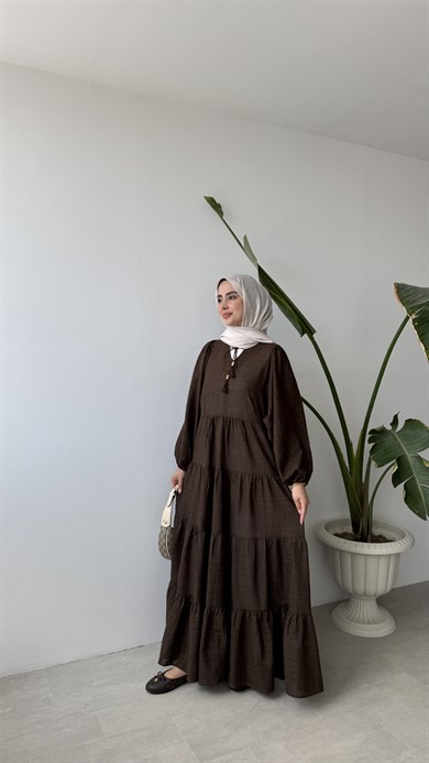 ALAÇATI ELBİSE - KAHVE
