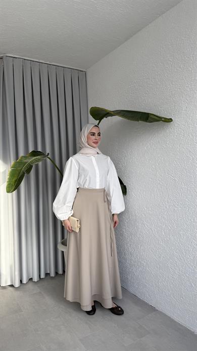 ANVELOP BAĞLAMALI ETEK - BEJ