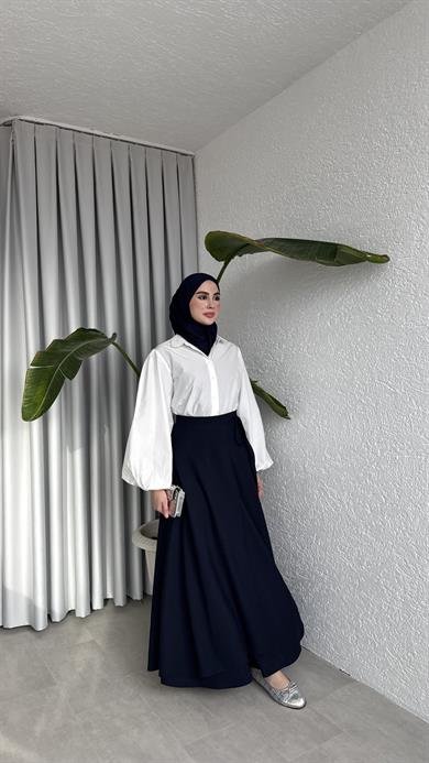 ANVELOP BAĞLAMALI ETEK - LACİVERT