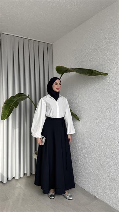 ANVELOP BAĞLAMALI ETEK - LACİVERT