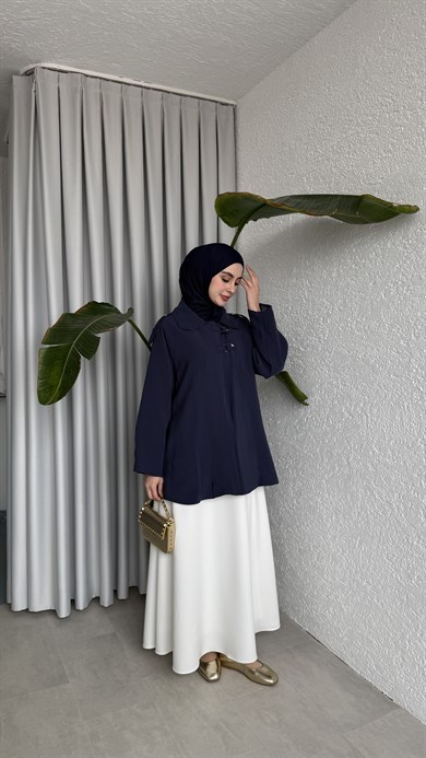 ASTARLI CUPRA CEKET / KAP - LACİVERT