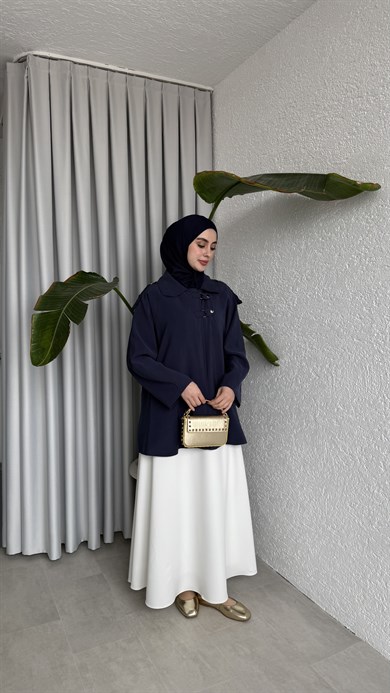 ASTARLI CUPRA CEKET / KAP - LACİVERT