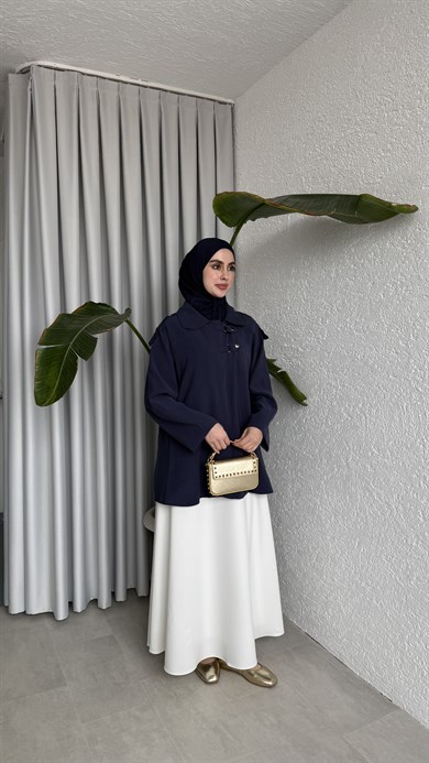 ASTARLI CUPRA CEKET / KAP - LACİVERT