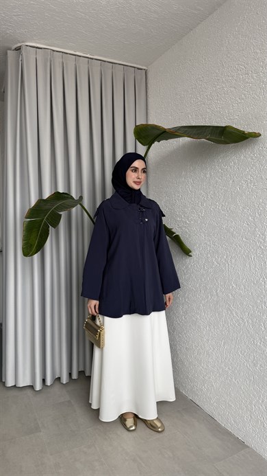 ASTARLI CUPRA CEKET / KAP - LACİVERT