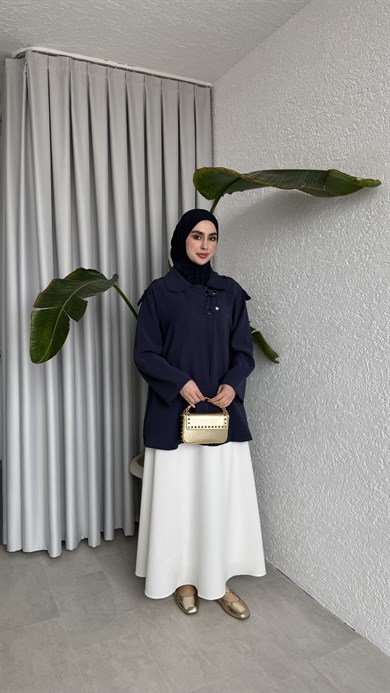 ASTARLI CUPRA CEKET / KAP - LACİVERT