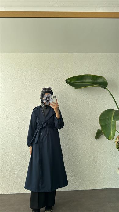 AURA TRENÇKOT - LACİVERT