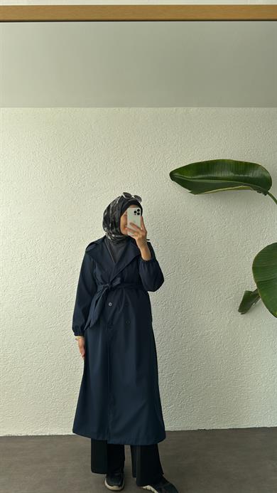 AURA TRENÇKOT - LACİVERT