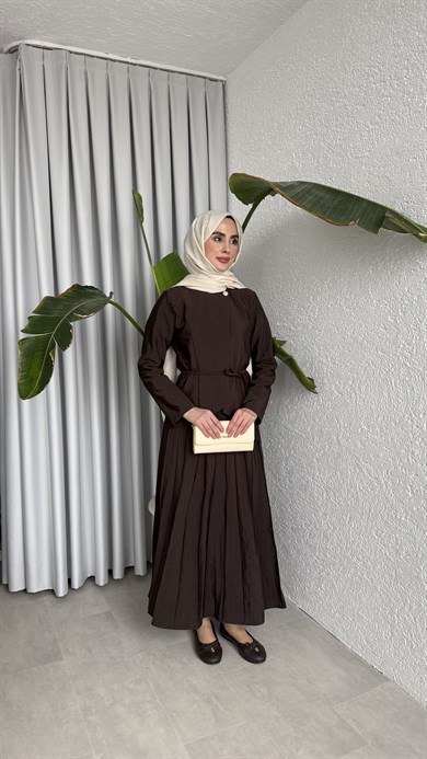 ALUNA ETEKLİ TAKIM - KAHVERENGİ