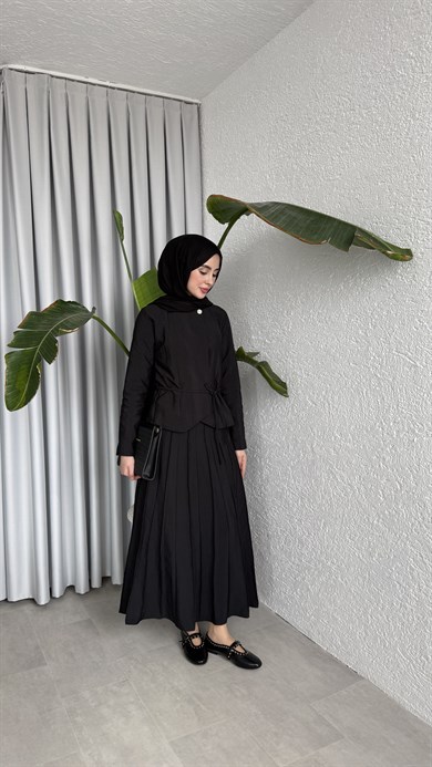 ALUNA ETEKLİ TAKIM - SİYAH