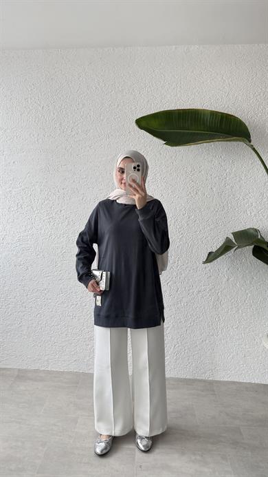 BASIC KAŞKORSE TUNİK - FÜME
