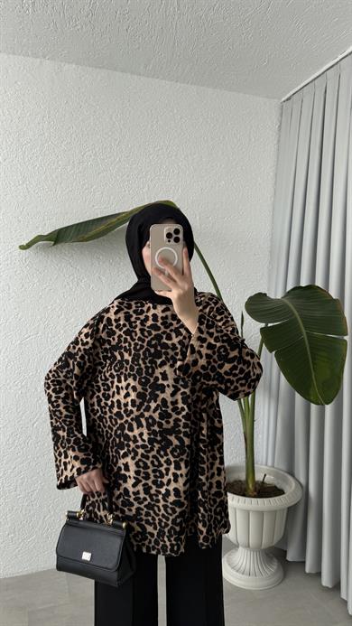 BASİC SWEAT -  LEOPAR DESEN 