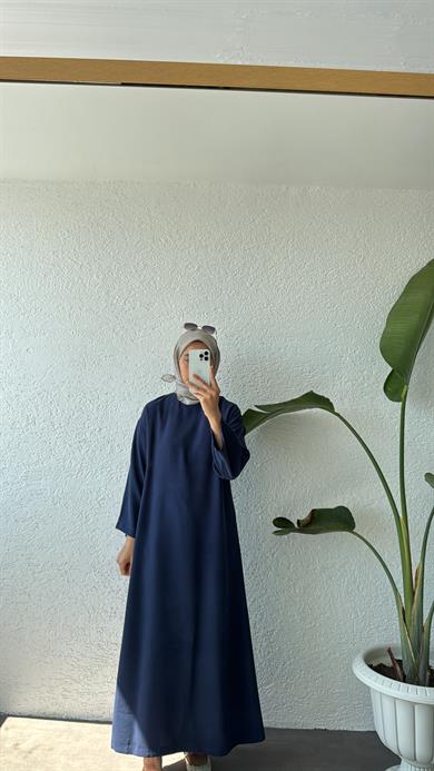 BASIC TENSEL MODAL ELBİSE - LACİVERT
